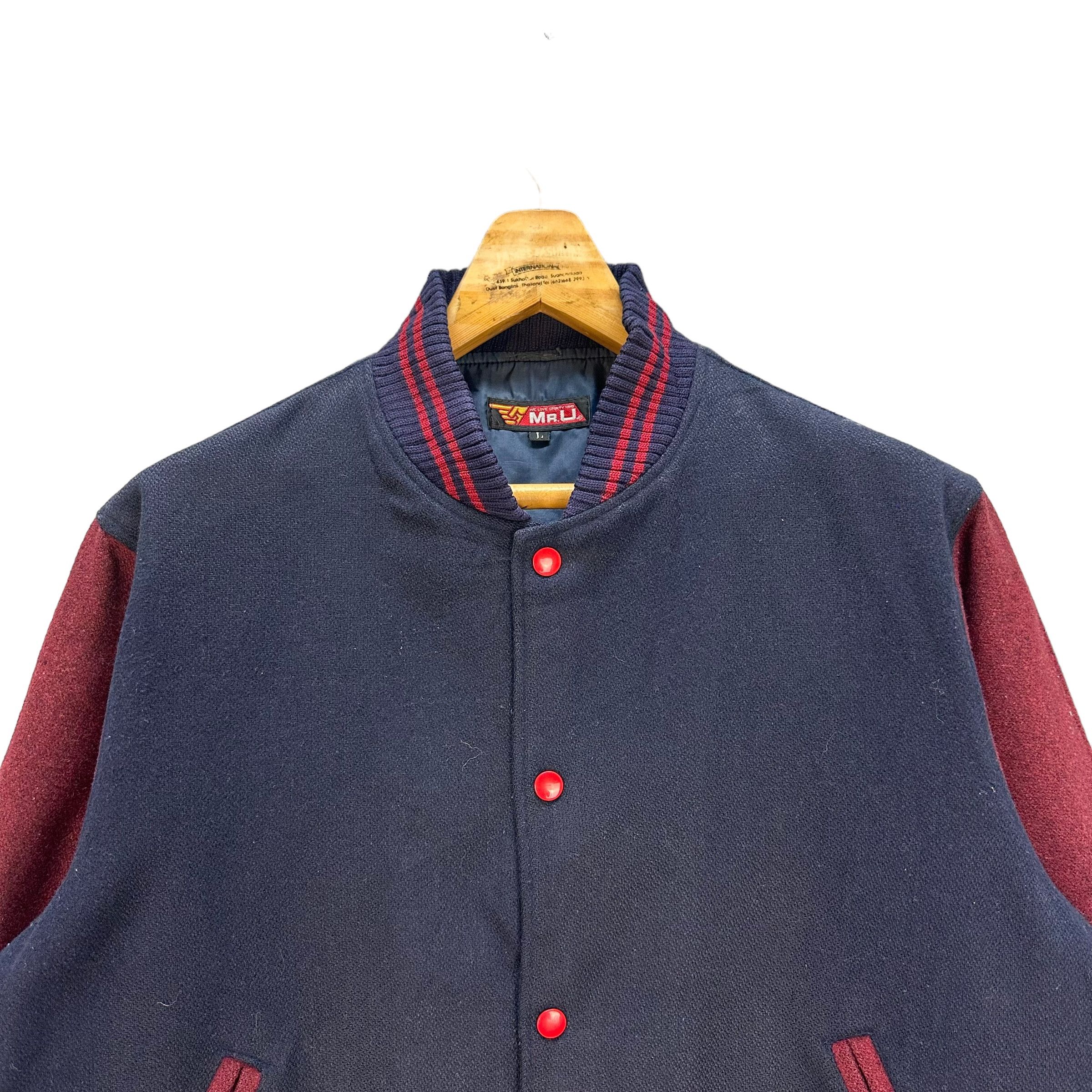 Japanese Brand TRASHED MR. U WOOL VARSITY JACKET #8989-46 Size US L / EU 52-54 / 3 - 2 Thumbnail