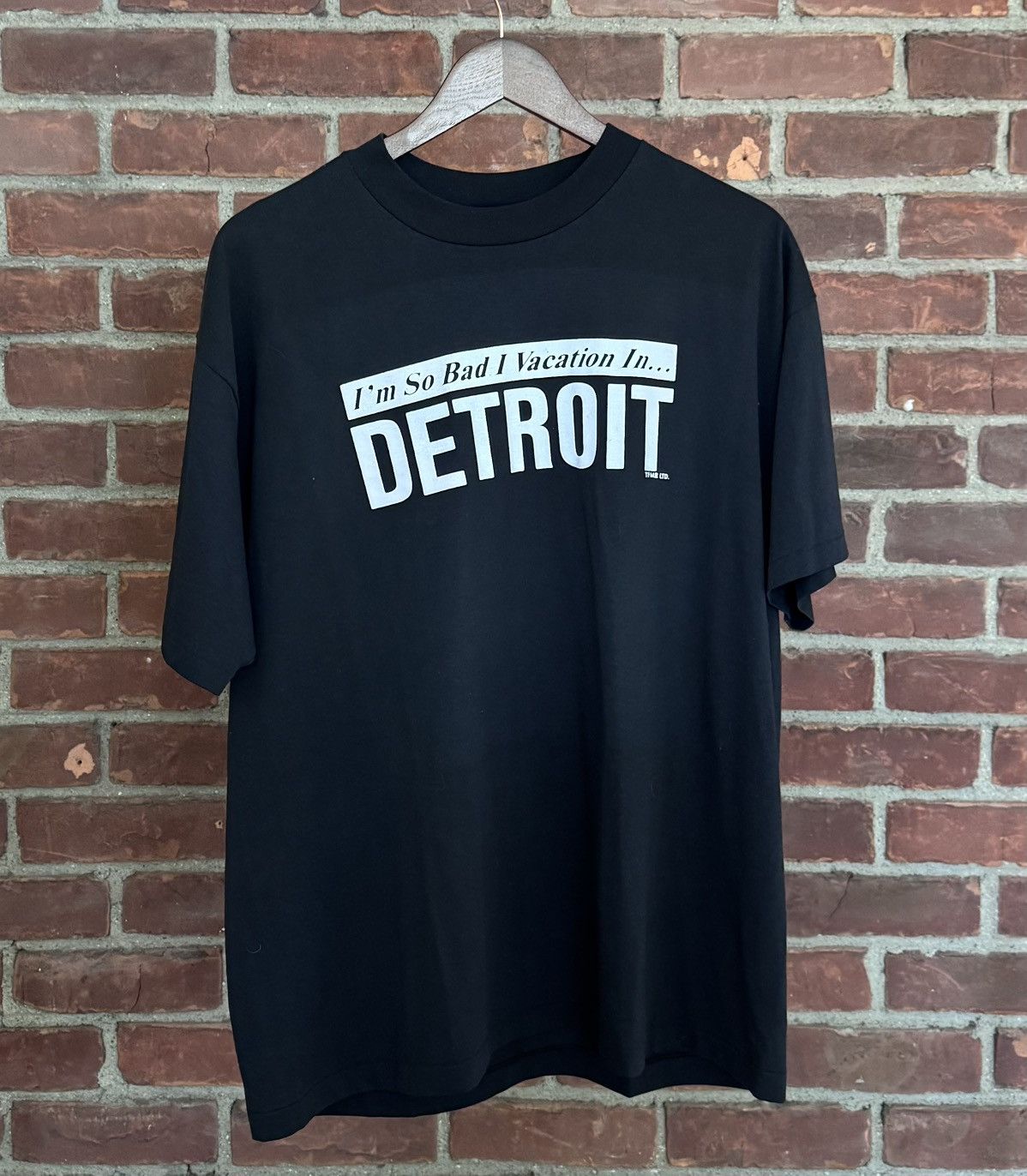 Vintage Vintage 90s - I’m So Bad I Vacation In Detroit Tee Size US XL / EU 56 / 4 - 1 Thumbnail