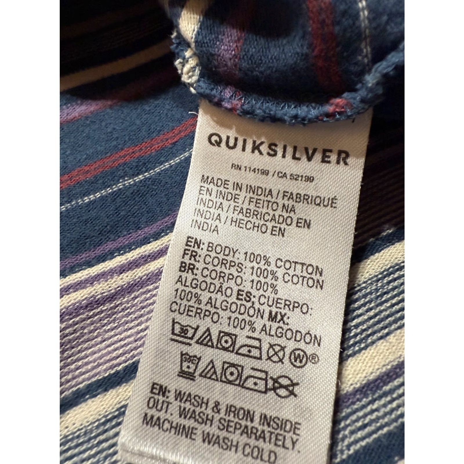 Quiksilver Quik Silver Mens Shirt Large Retro Striped Short Sleeve Size US L / EU 52-54 / 3 - 3 Thumbnail