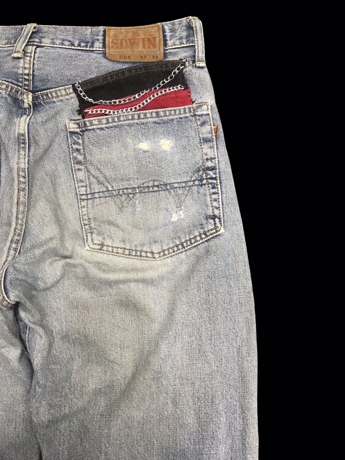 Edwin 💥BAGGY💥VINTAGE EDWIN DSTRESSD WIDE BAGGY CUSTOM DENIM F327 Size US 33 - 10 Thumbnail