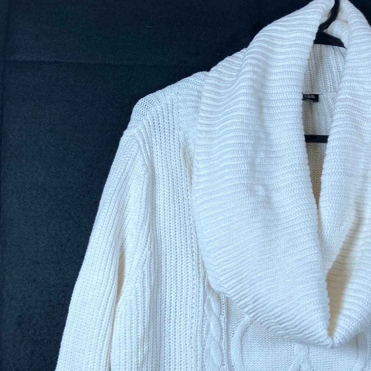 Express Express Sweater Dress White Cable Knit Cowl Neck Midi Long Sleeve M Womens Size M / US 6-8 / IT 42-44 - 4 Thumbnail