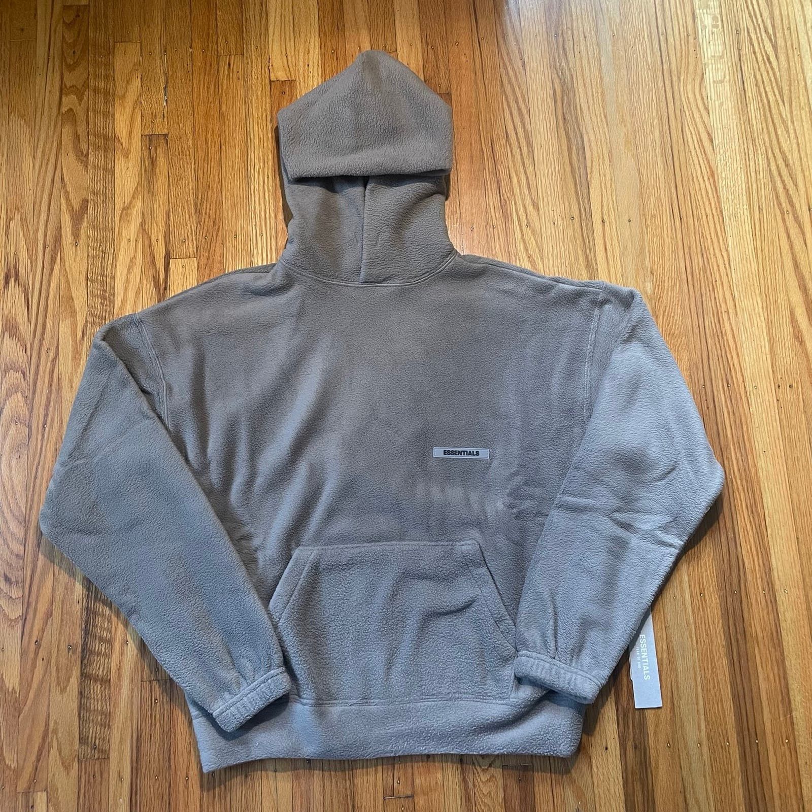 image of Fear Of God Essentials Taupe Polar Fleece Hoodie Men Large in Brown