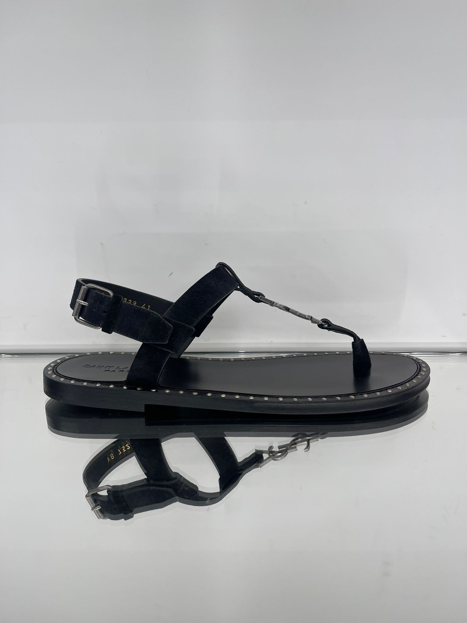 Saint Laurent Paris CASSANDRE SANDALS IN SUEDE Size US 6.5 / EU 39-40 - 4 Thumbnail