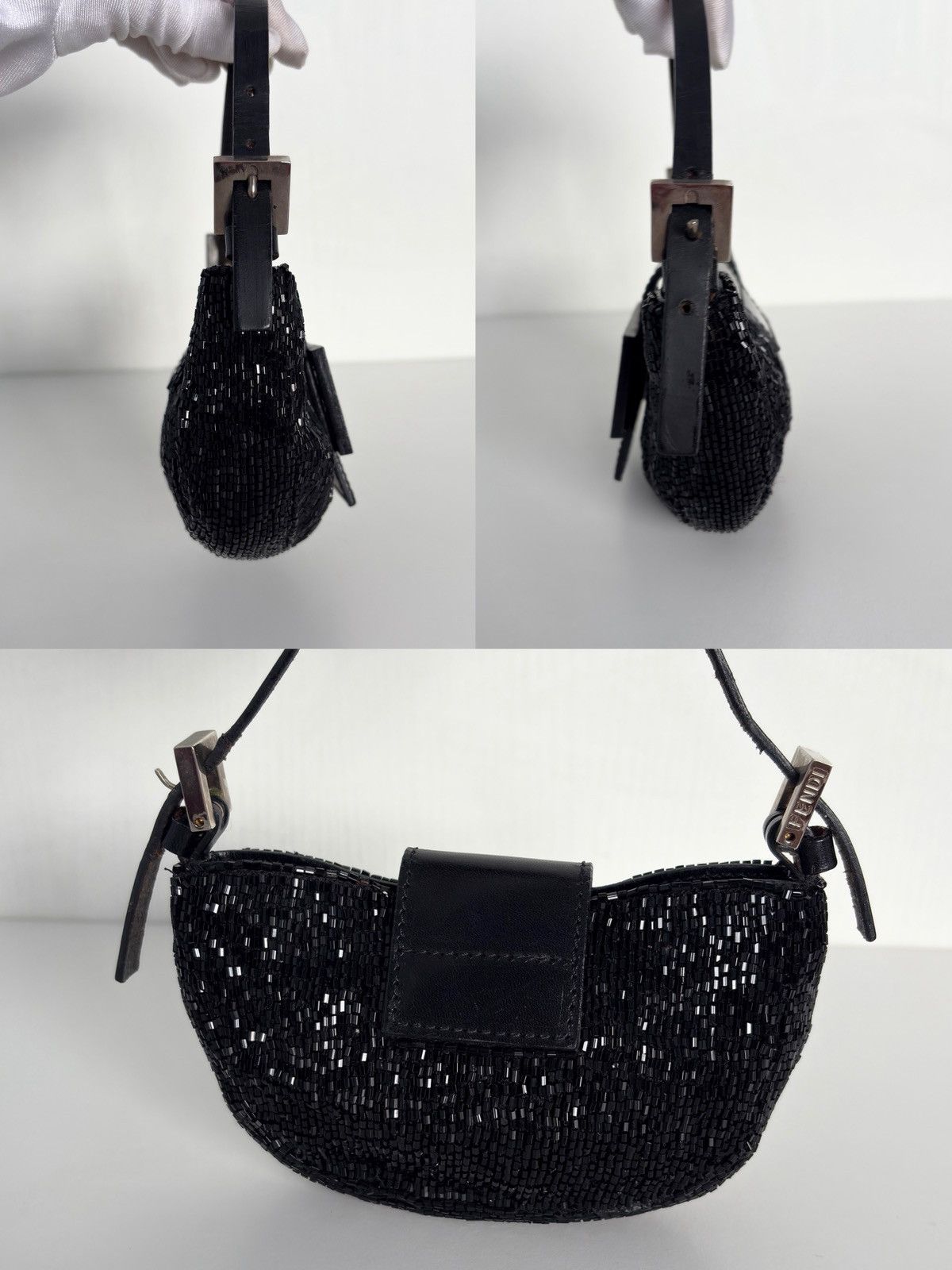 Fendi Fendi Black Beaded Mini Croissant Size ONE SIZE - 9 Thumbnail