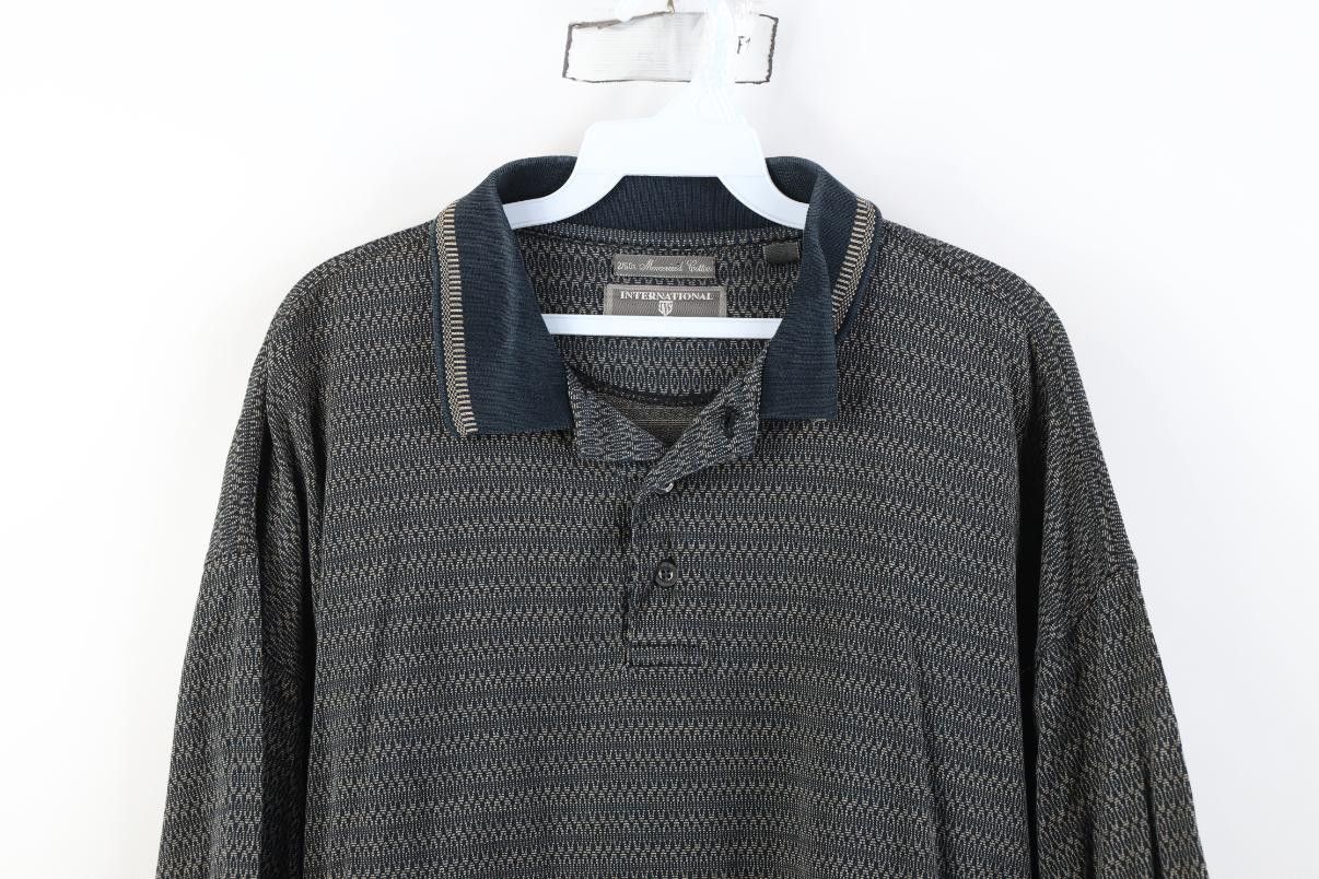Vintage Vintage 90s Streetwear Geometric Knit Golf Polo Shirt Size US XL / EU 56 / 4 - 2 Thumbnail