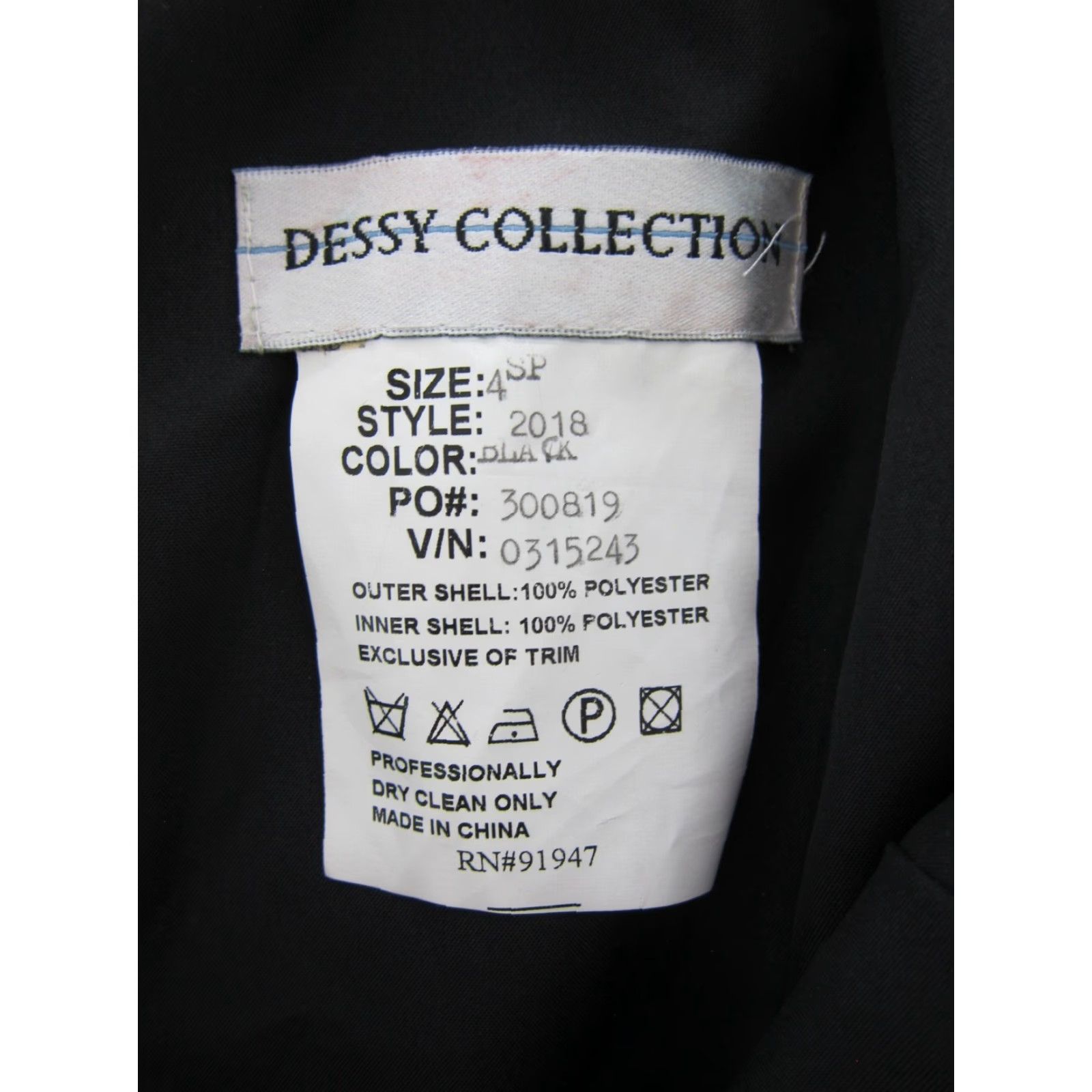 Vintage VINTAGE Dessy Collection Black Chiffon Cap Sleeve Midi Sheath Dress Gown 4 SP Size S / US 4 / IT 40 - 3 Thumbnail