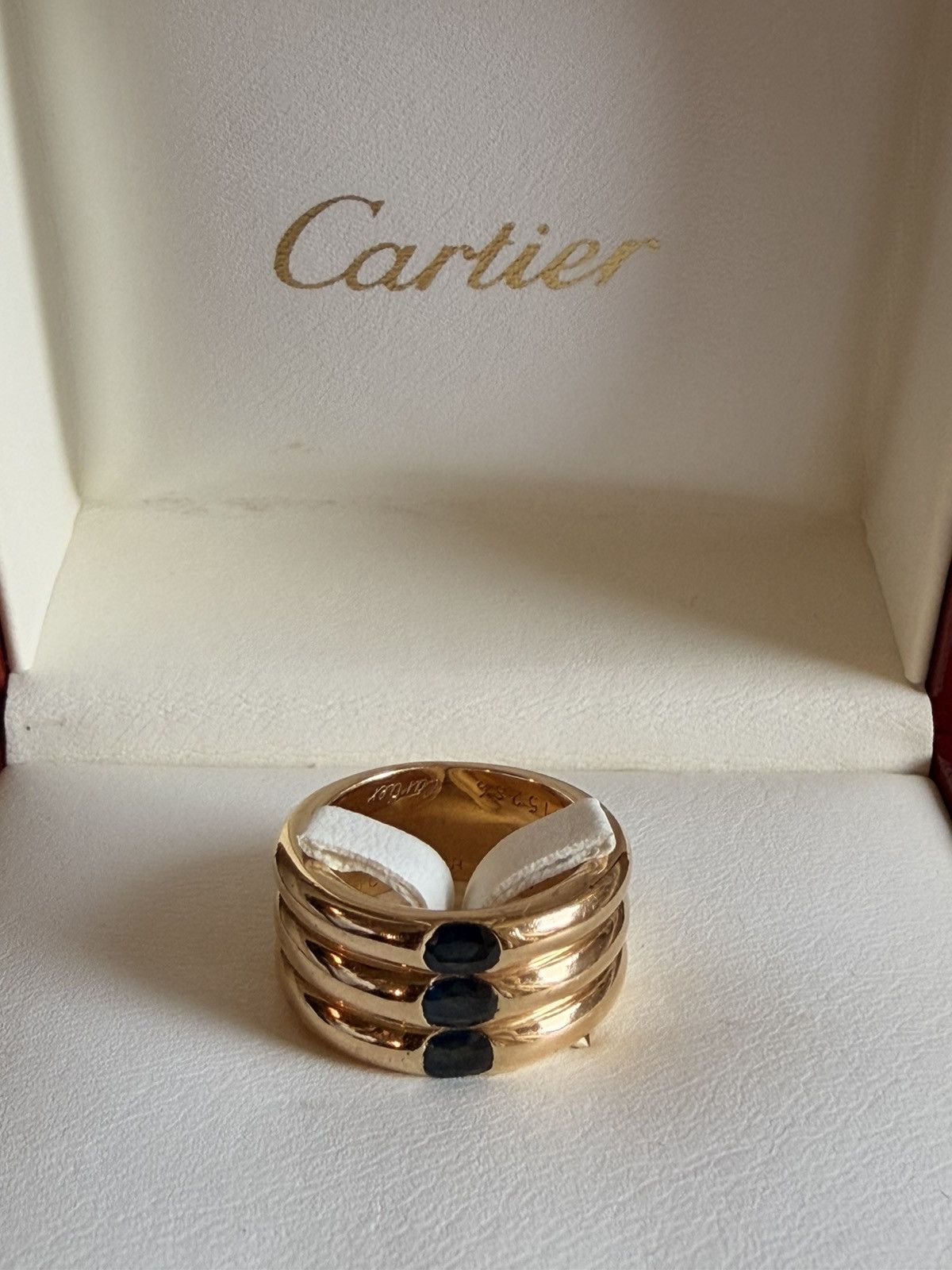 Cartier Cartier Vintage Ellipse 3Row Sapphire Ring (18K Yellow Gold) Size ONE SIZE - 6 Thumbnail