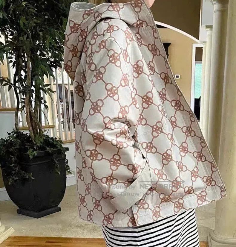 Hermes Hermes Beige Printed Cotton Hooded Jacket. Size US XS / EU 42 / 0 - 8 Thumbnail
