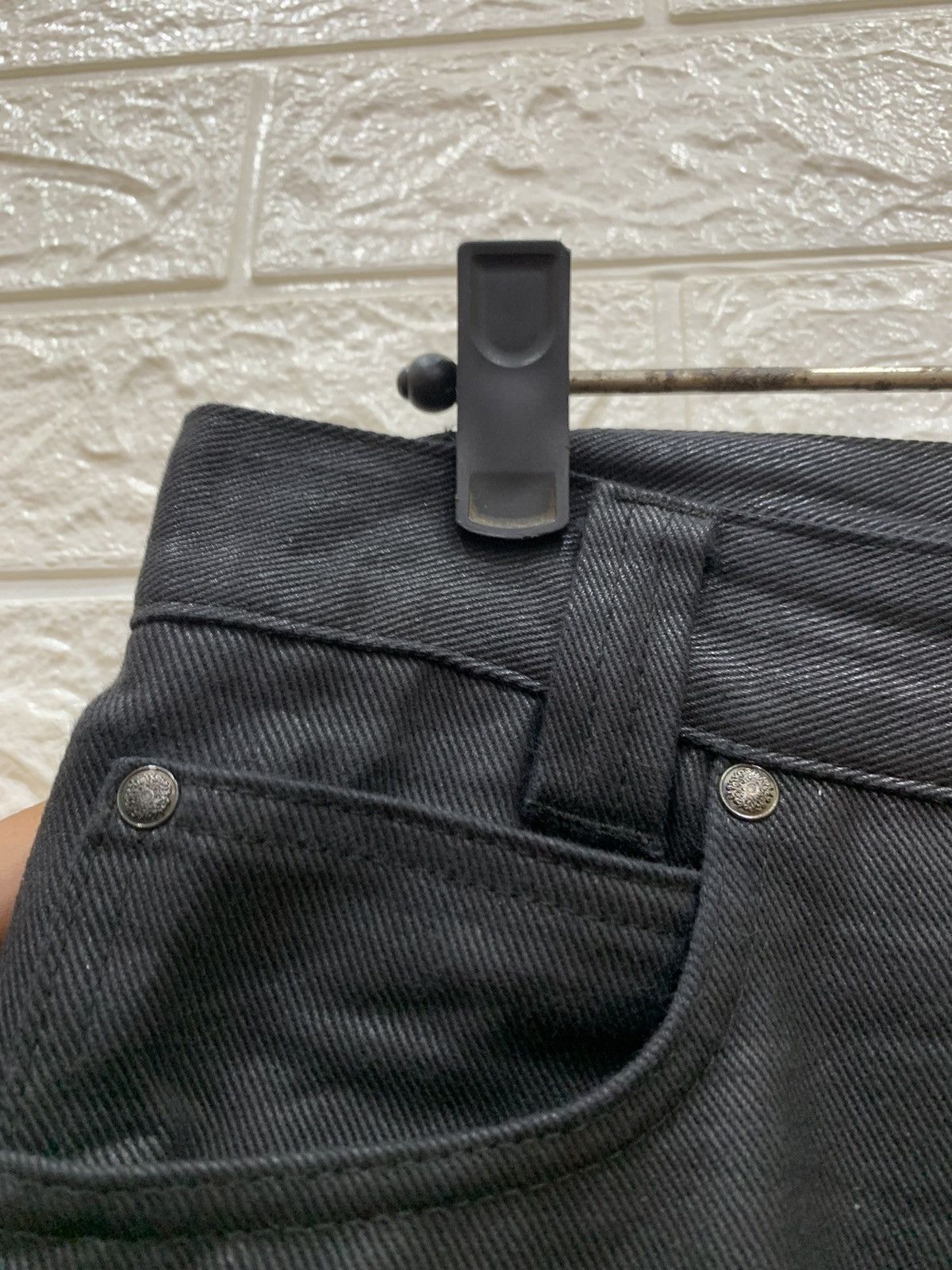 Versace Vintage Versace black wax denim pants Size US 31 - 9 Thumbnail