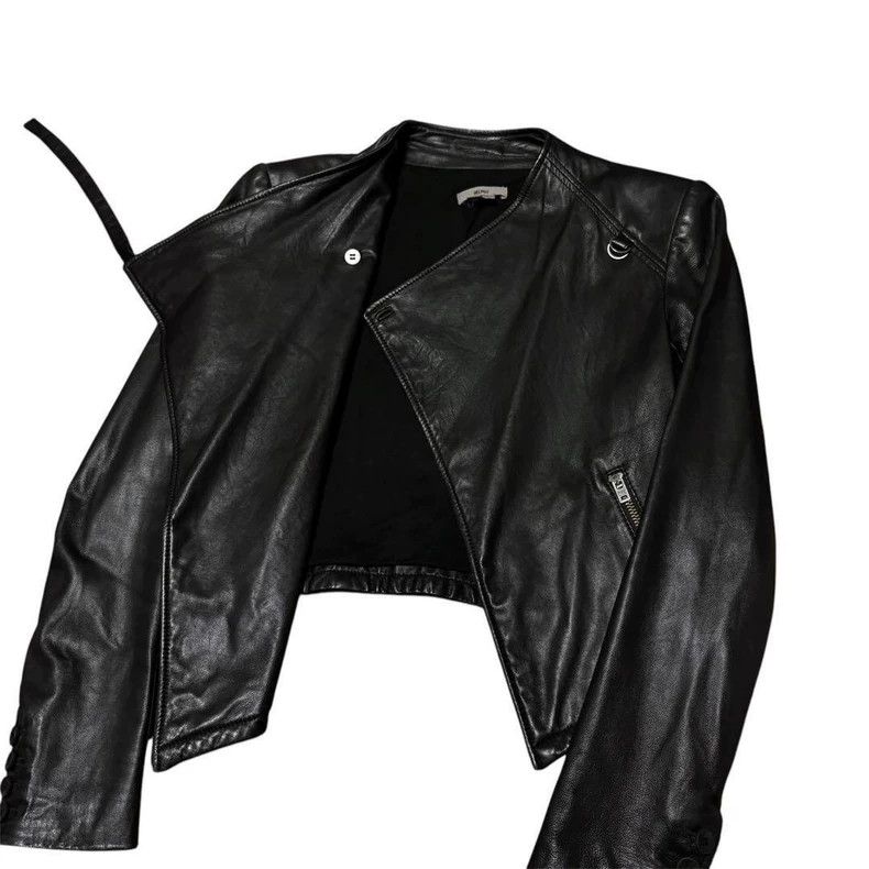 Helmut Lang HELMUT LANG He wore an irregular black leather jacket Size S / US 4 / IT 40 - 3 Thumbnail