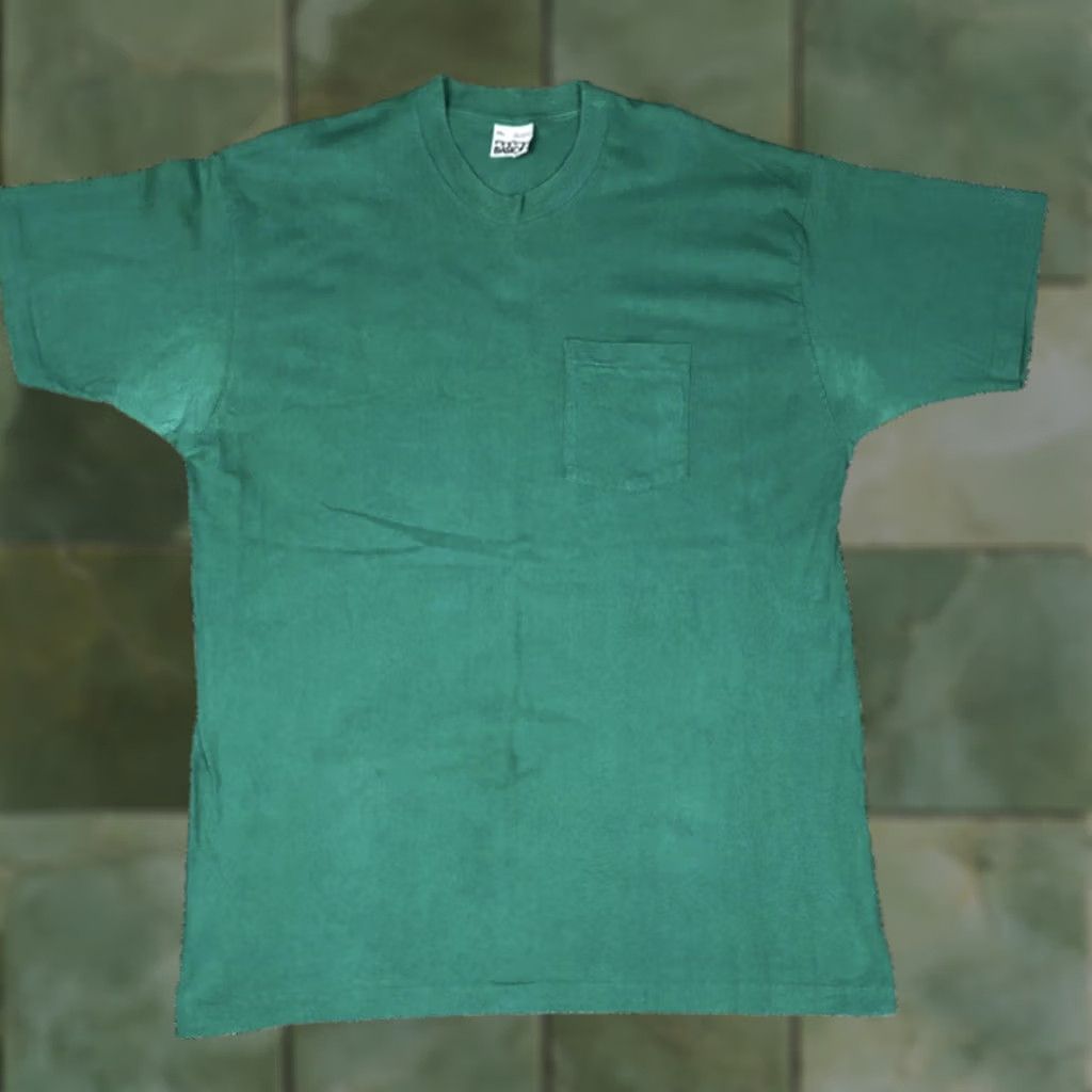 Vintage VINTAGE Trend Basics 2XL T-Shirt Green 90s 2XL Short Sleeve Crew Neck Pockets Made In USA Mens Size US XXL / EU 58 / 5 - 1 Thumbnail