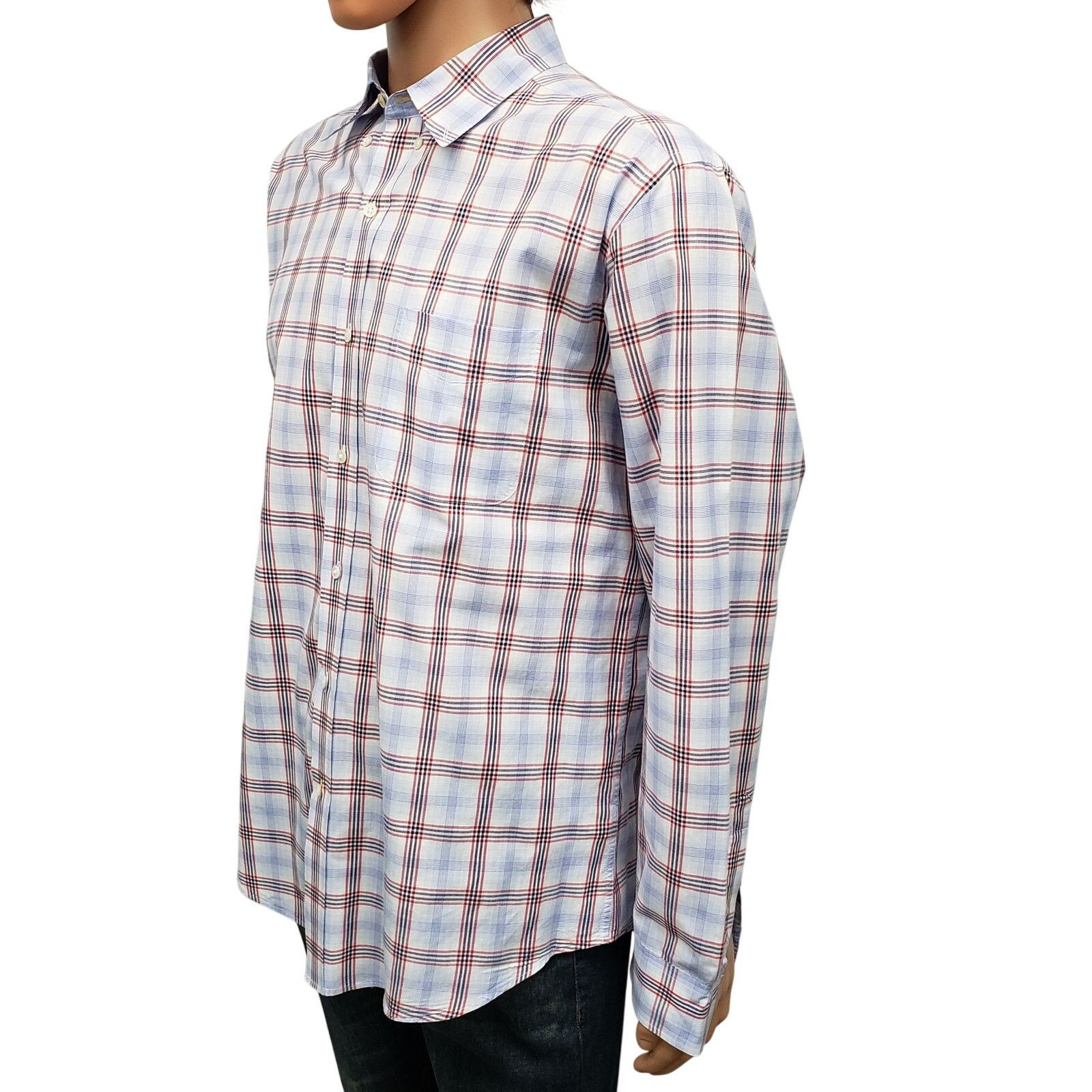 J.McLaughlin J. McLaughlin Contrast Collar Flip Cuff Shirt XL Plaid Check Size US XL / EU 56 / 4 - 7 Thumbnail