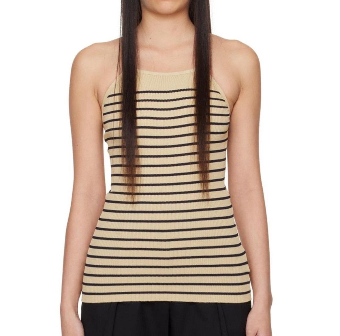 LOW CLASSIC LOW CLASSIC : Beige Striped Adjustable Camisol Size S / US 4 / IT 40 - 1 Thumbnail