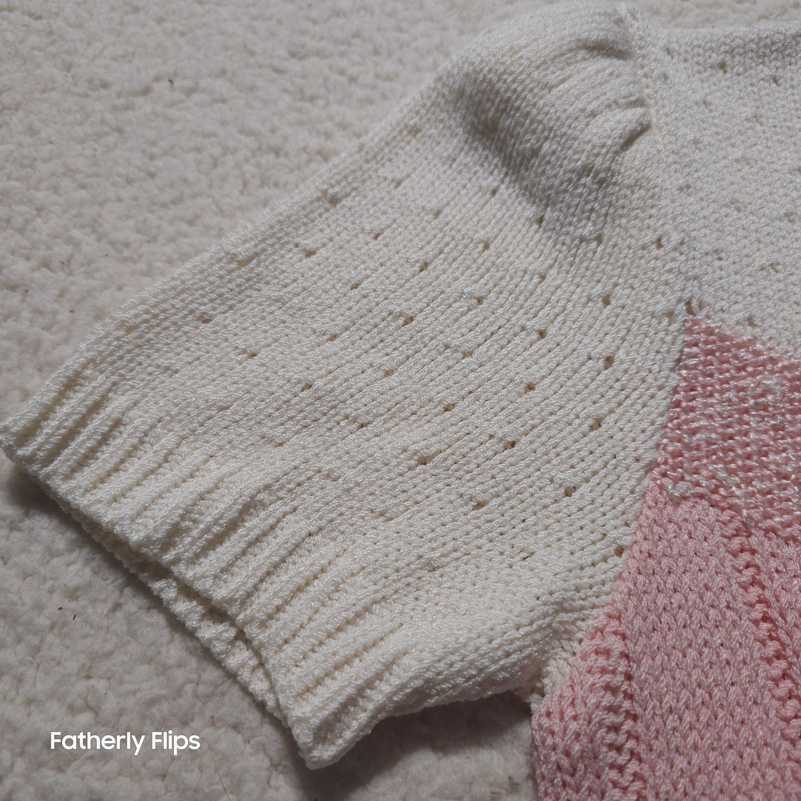 Other Dalton Studio Vintage Pink White Pointelle Knit Sweater M Size M / US 6-8 / IT 42-44 - 4 Thumbnail