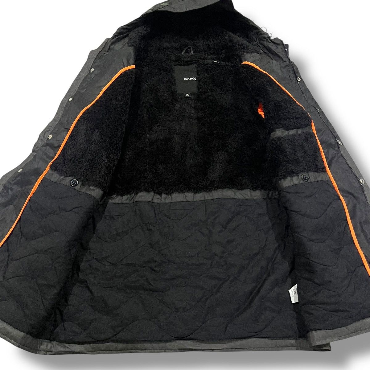 Hurley × Vintage HURLEY WAXED JACKET HOODIE FUR LINED Size US M / EU 48-50 / 2 - 6 Thumbnail