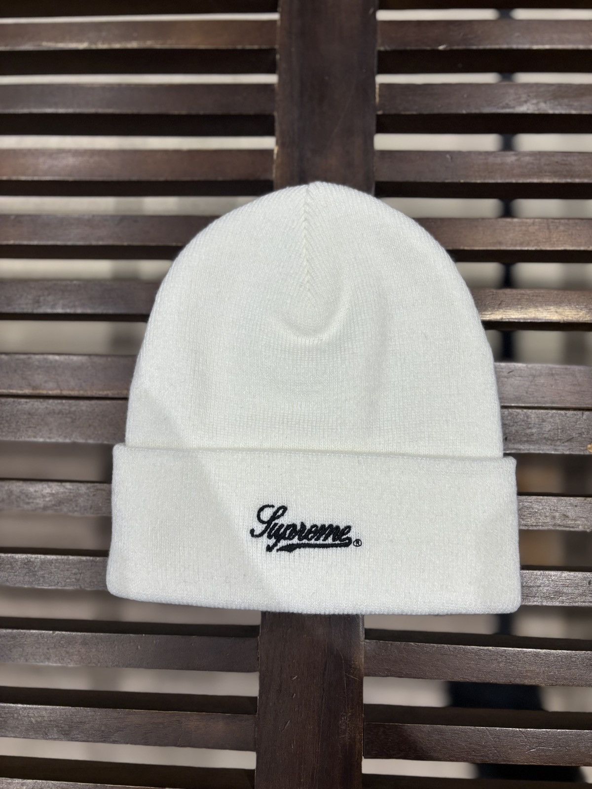 Supreme Supreme NY Patch Beanie White Size ONE SIZE - 2 Thumbnail