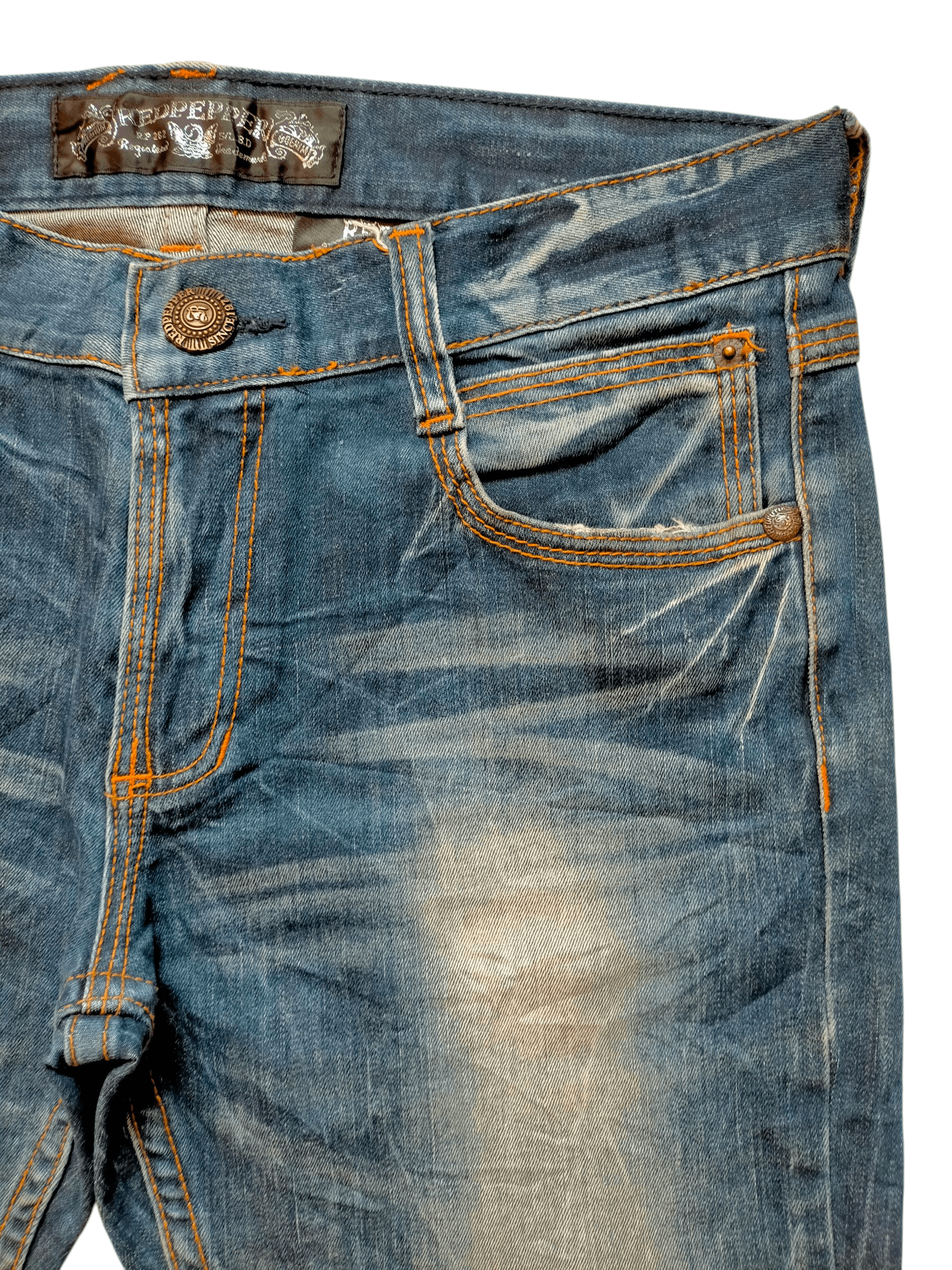 Ed Hardy Red Pepper x Ed Hardy Embroidered Blue Denim Pants Size US 34 / EU 50 - 11 Thumbnail