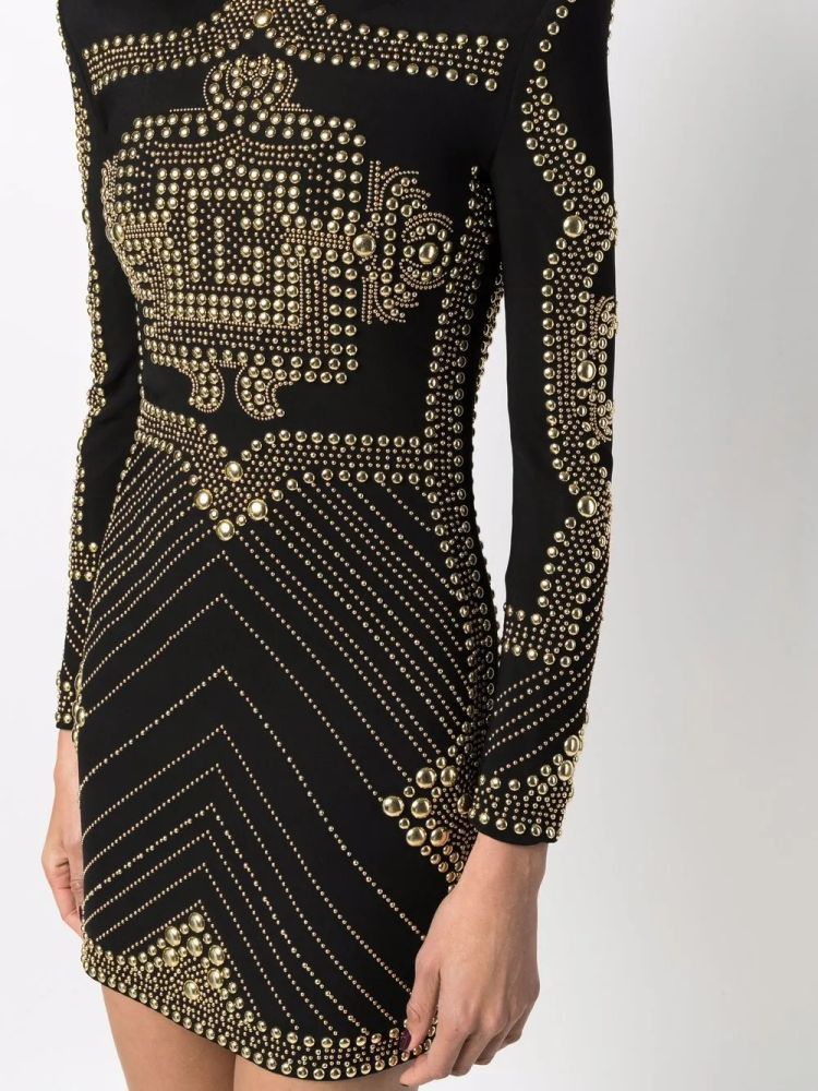 Balmain o1y0525 Elegant Mini Dress in Black Size XS / US 0-2 / IT 36-38 - 5 Thumbnail