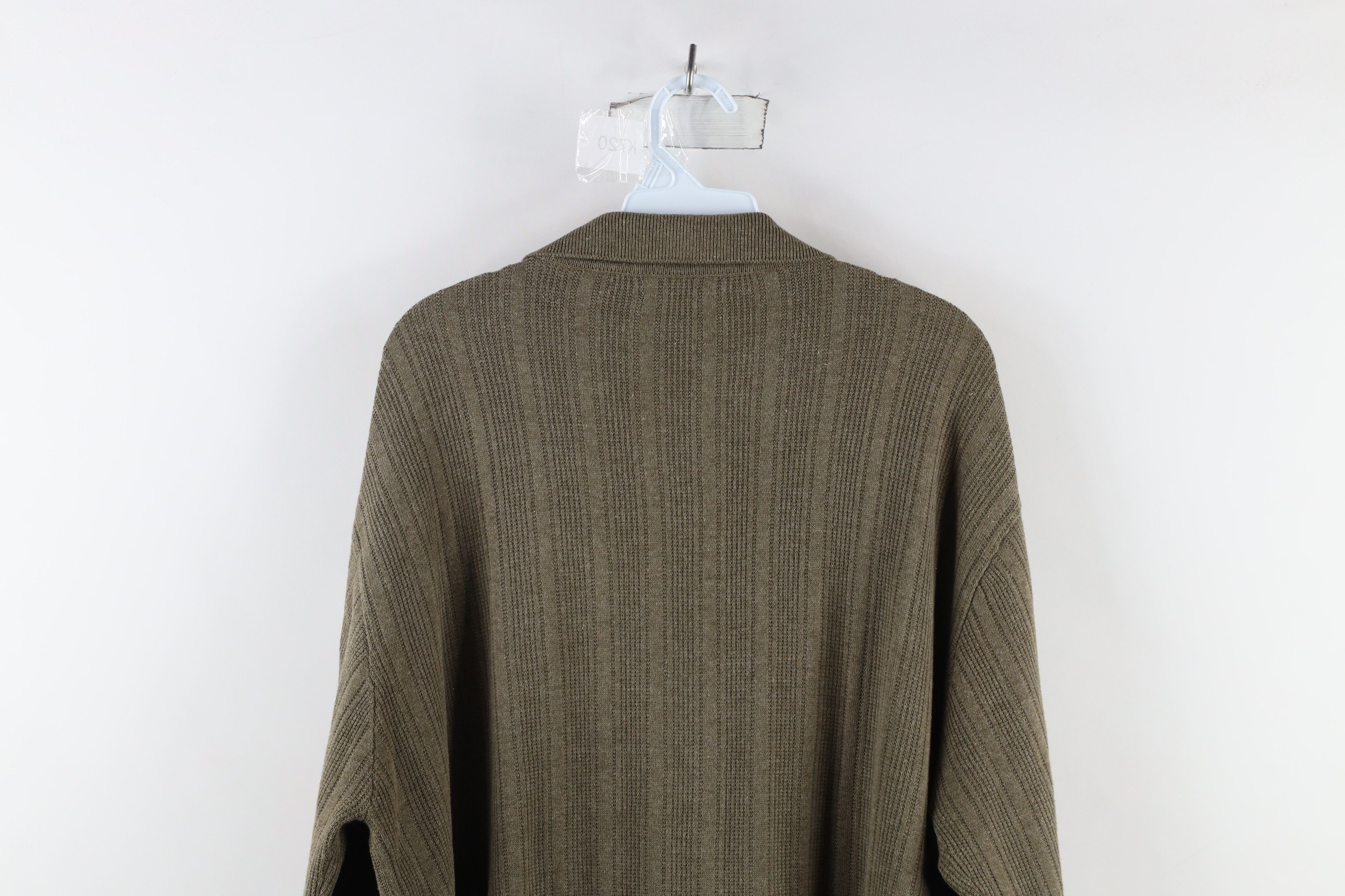 Vintage Vintage 90s Streetwear Ribbed Knit Long Sleeve Rugby Polo Size US L / EU 52-54 / 3 - 8 Thumbnail