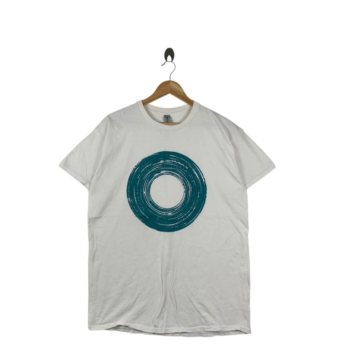 Vintage Vinyl Record Circle Print En Band Tour Tee Shirt Top Size US L / EU 52-54 / 3 - 3 Thumbnail