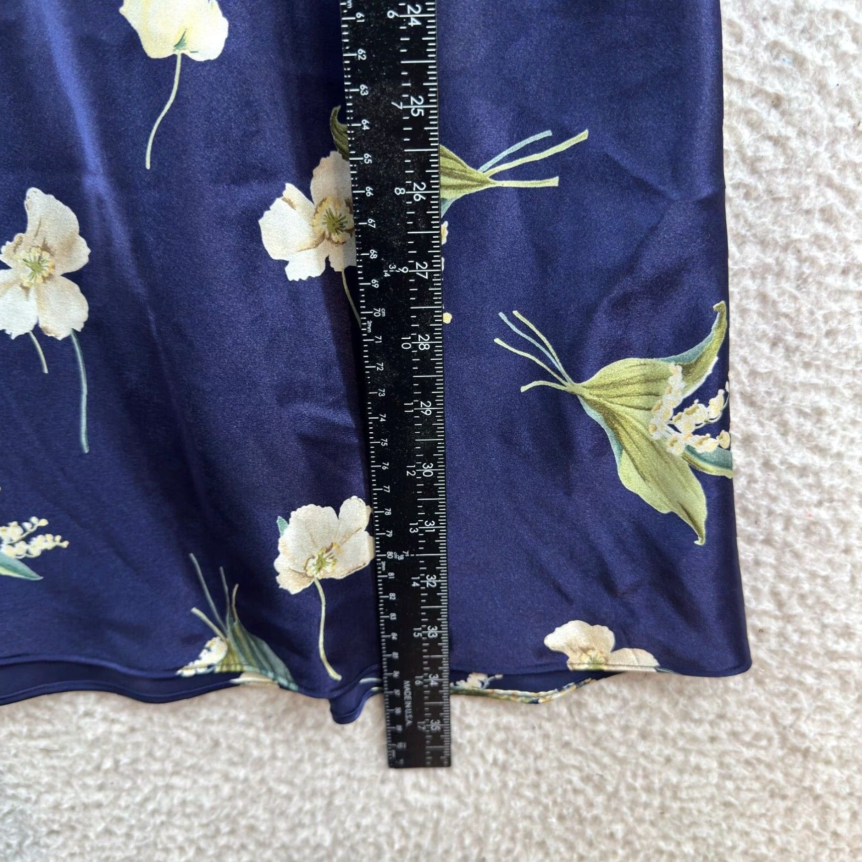 Vintage VINTAGE Y2K Slip Dress Navy Blue Satin Floral Chemise Negligee S Women’s S/M Blue Satin Morgan Taylor Size S / US 4 / IT 40 - 5 Thumbnail