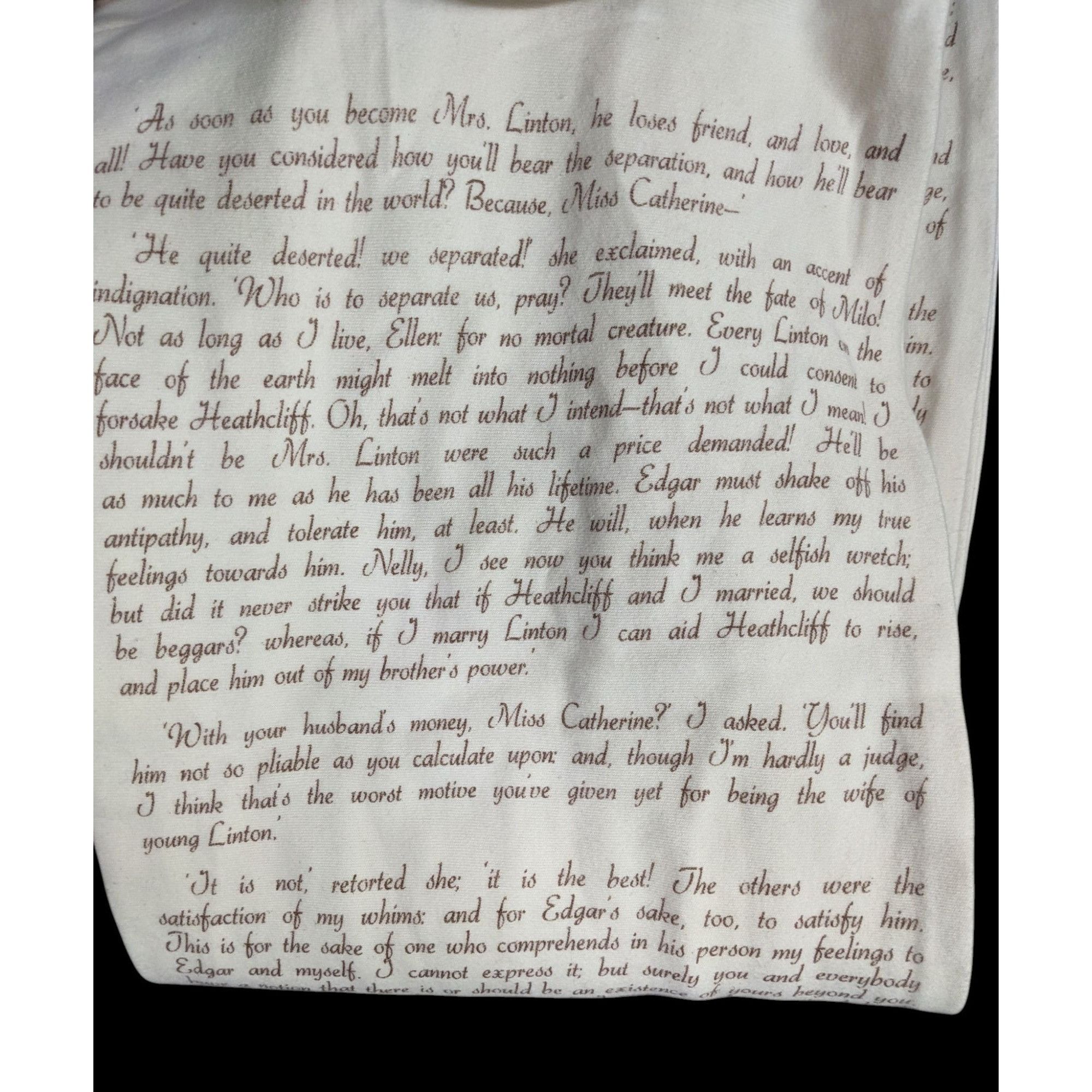 Other Wuthering Heights Literary Infinity Scarf Beige & Brown Text Size ONE SIZE - 4 Thumbnail