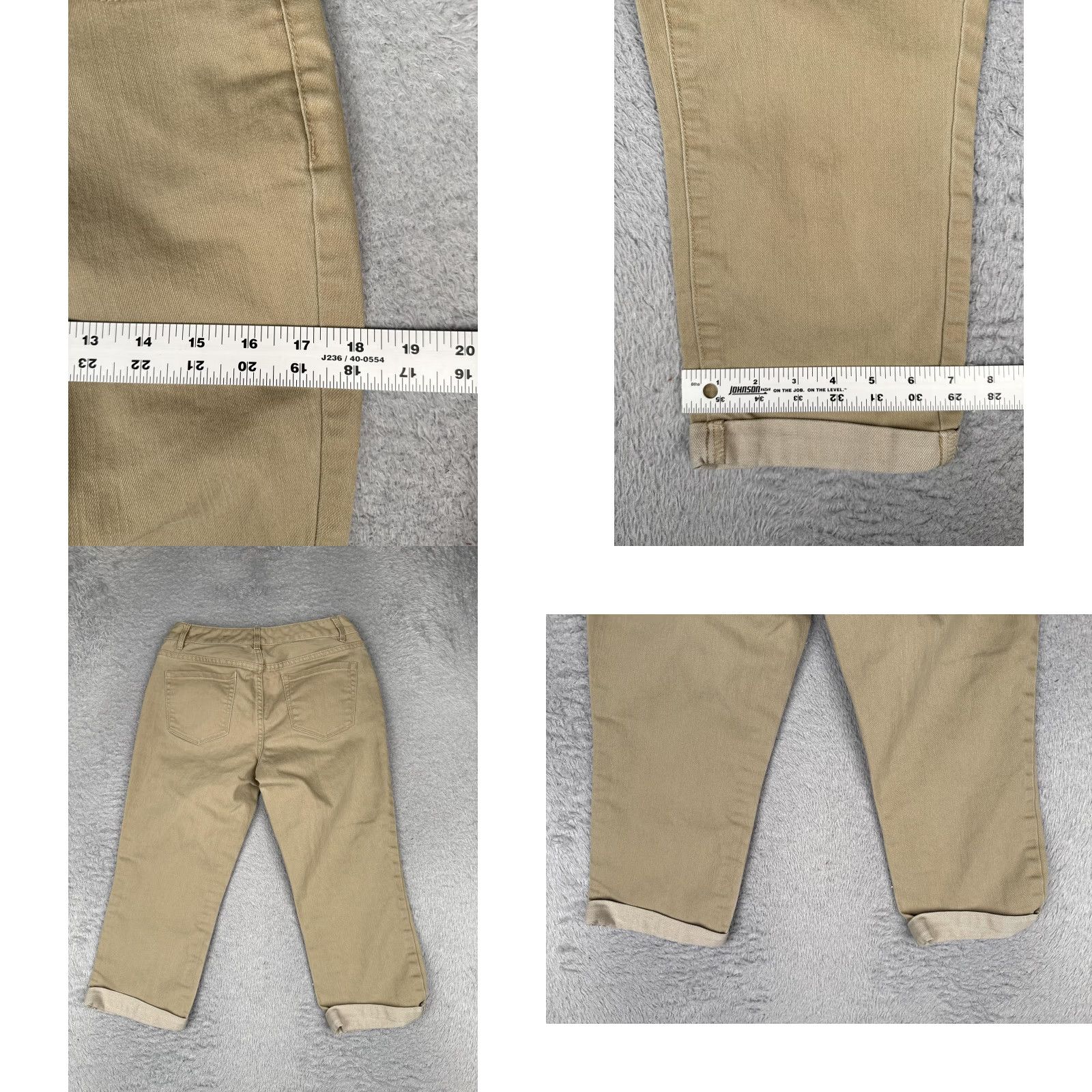 Vintage Maurices Jeans Capri Womens 4 Beige Light Wash Mid Rise Cuffed Crop 26x19 Denim Size 27" / US 4 / IT 40 - 9 Thumbnail