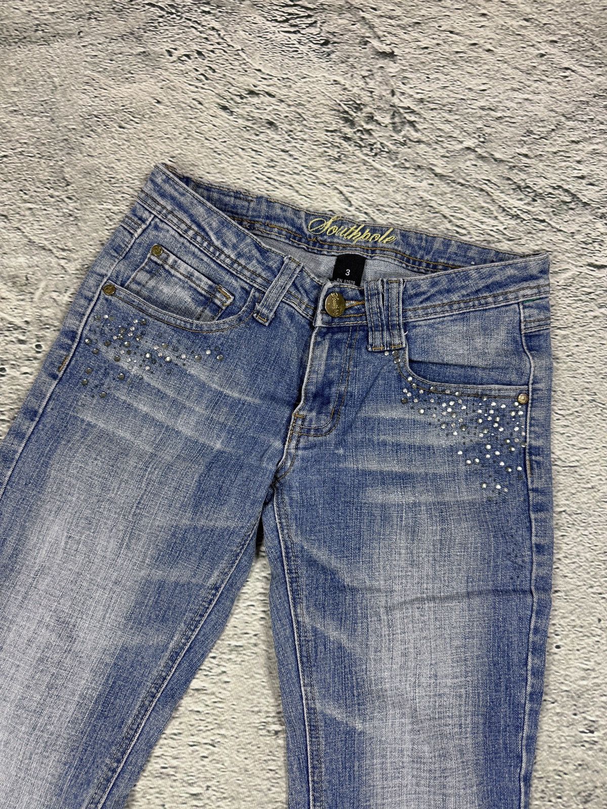 Southpole Southpole flared jeans denim pants Y2K rhinestones Size 26" / US 2 / IT 38 - 6 Thumbnail