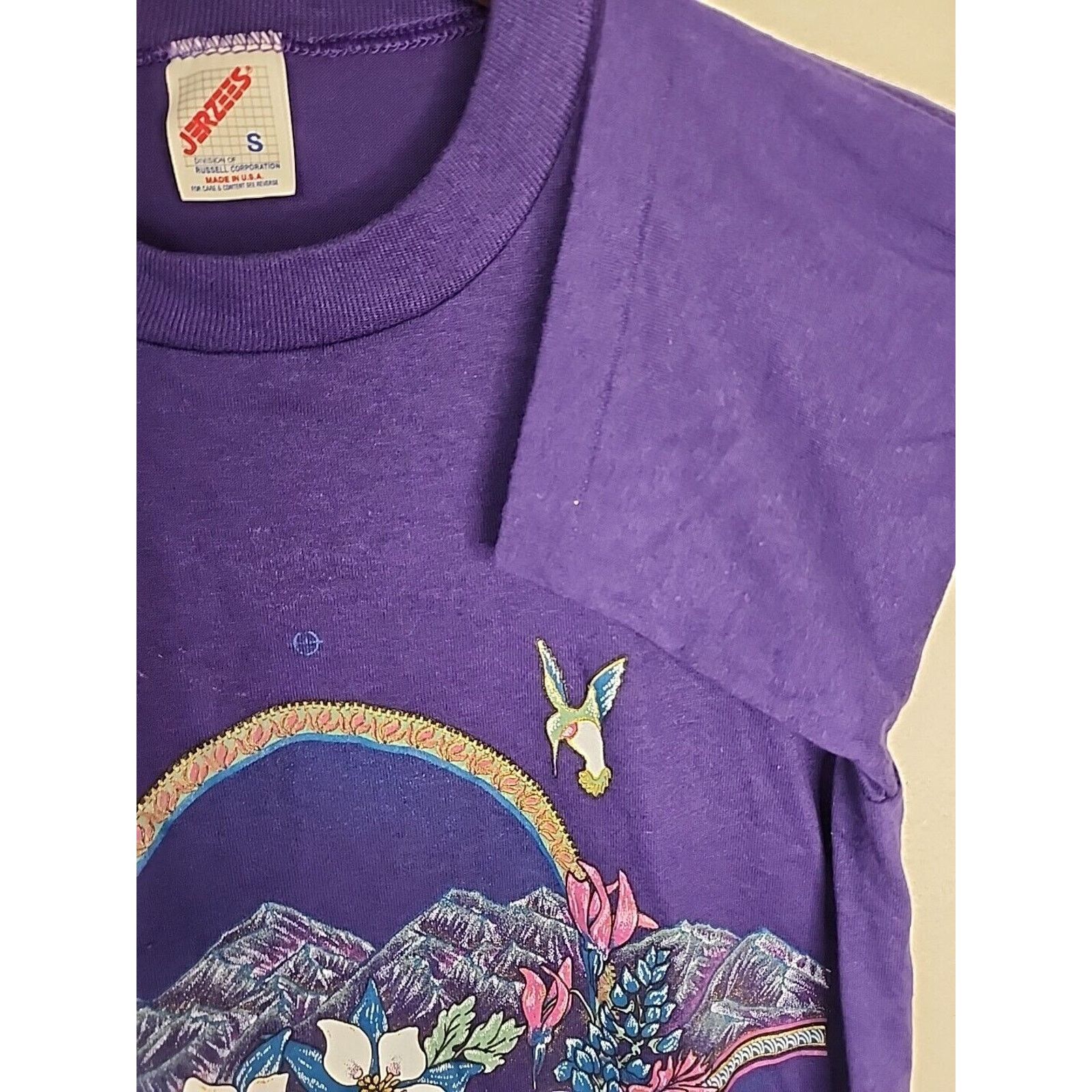 Jerzees Vintage Nevada Shirt Virginia City Mountain Purple Tee 90s S Size US S / EU 44-46 / 1 - 2 Thumbnail
