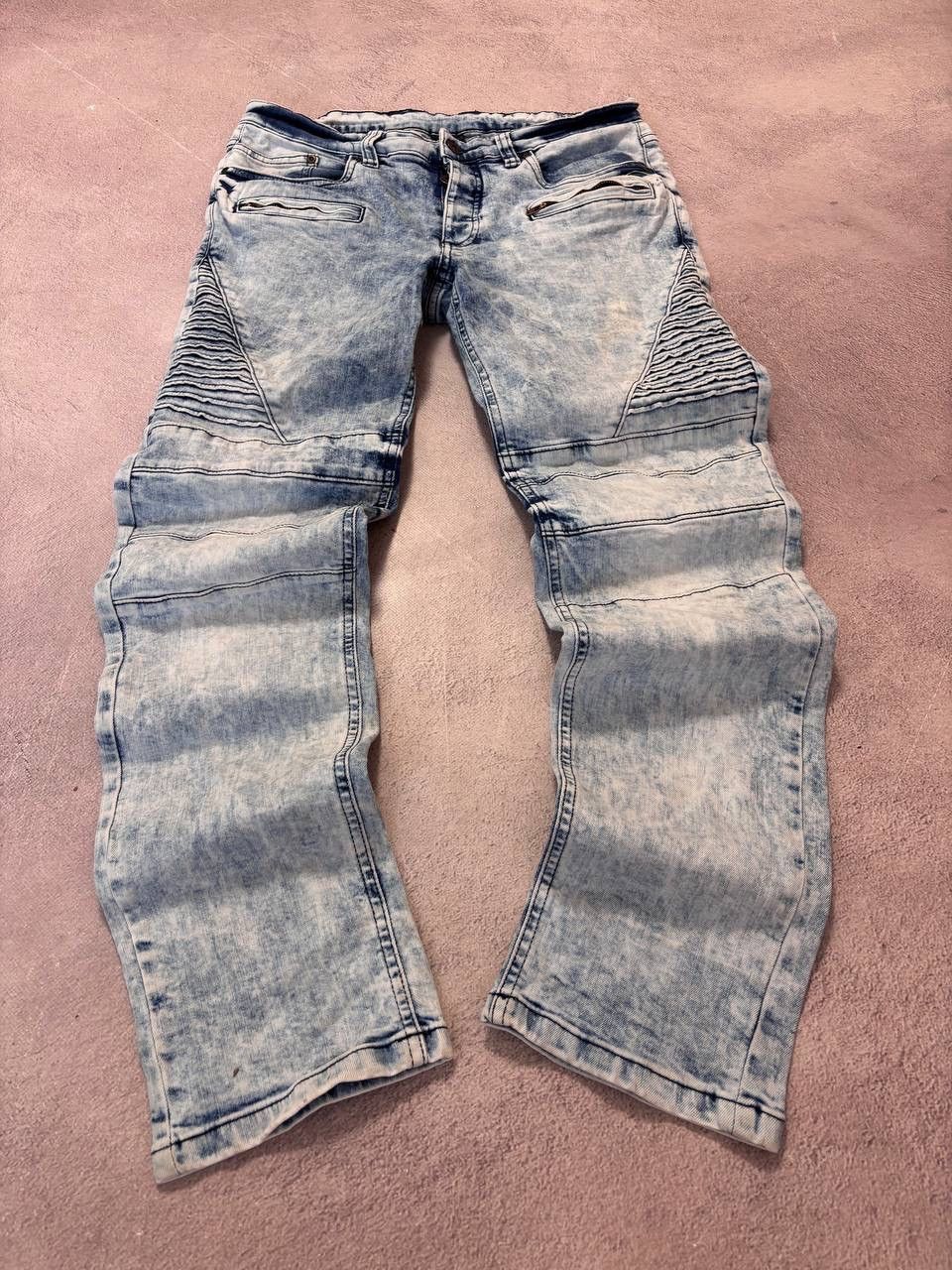 Vintage Japanese Moto Bike Balmain style distressed pants jeans Size US 32 / EU 48 - 2 Thumbnail