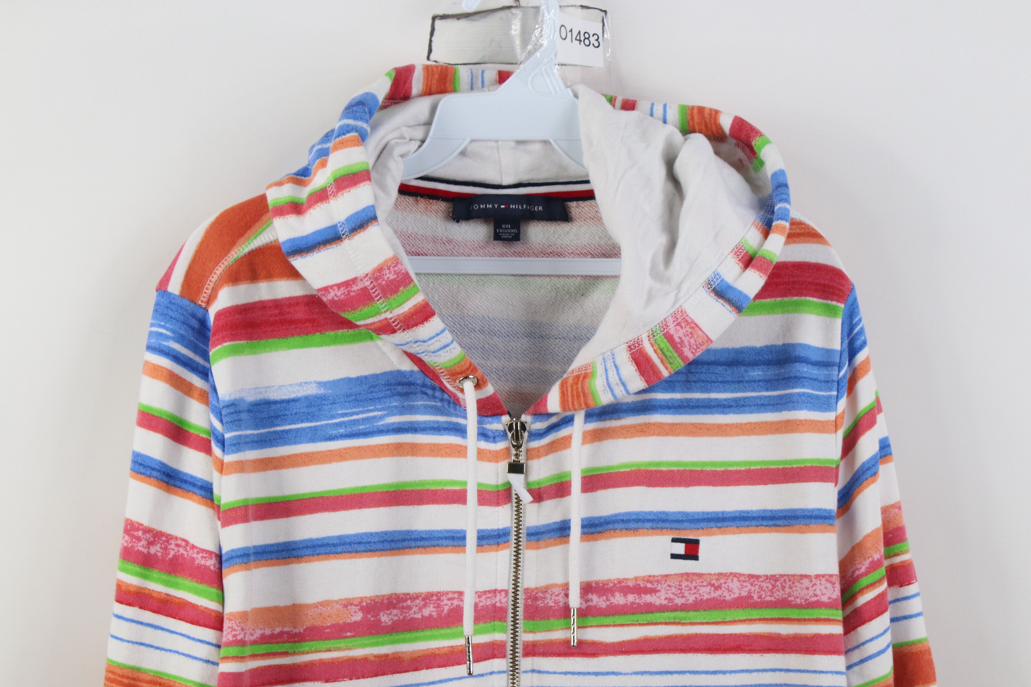 Tommy Hilfiger Vintage Y2K Tommy Hilfiger Terry Rainbow Full Zip Hoodie Size XXL / US 16-18 / IT 52-54 - 2 Thumbnail