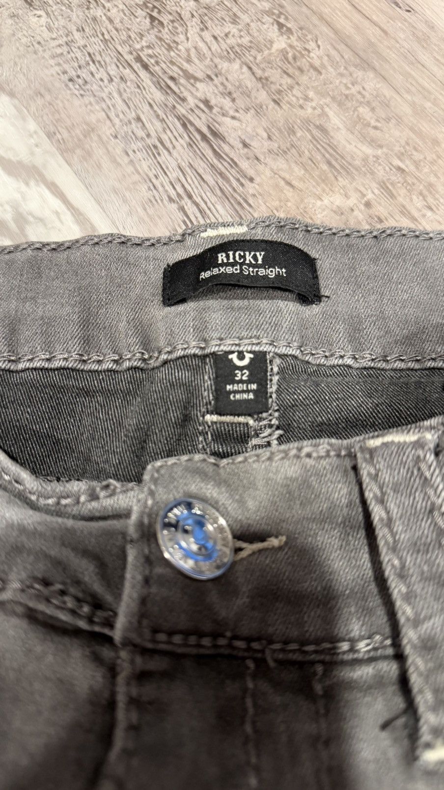 True Religion True Religion Grey Ricky Straight Jeans Size US 34 / EU 50 - 7 Thumbnail