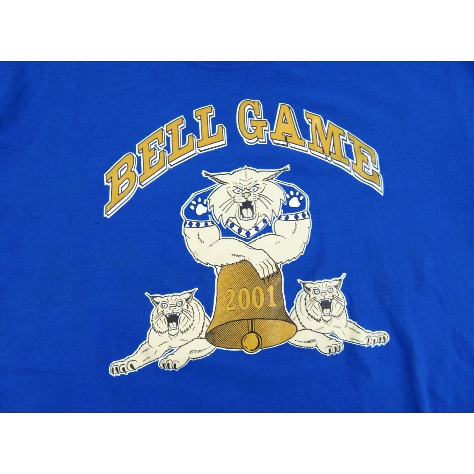 Gildan VINTAGE Bell Game Shirt XL Centen nial Bulldogs vs Central Wildcats Football Graphic Print 2001 Y2K Mens XL Blue Size US XL / EU 56 / 4 - 3 Thumbnail
