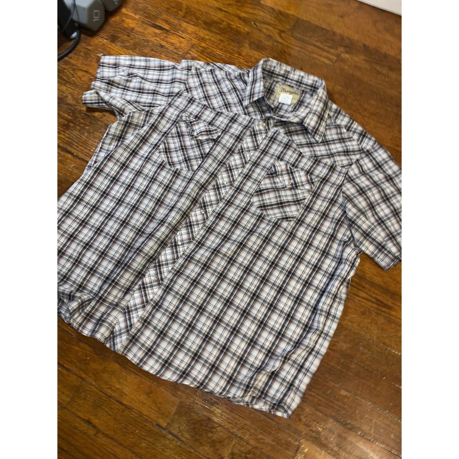 Wrangler Wrangler Western Snap Shirt 2XL Plaid Pearl Snap Trucking Size US XXL / EU 58 / 5 - 4 Thumbnail