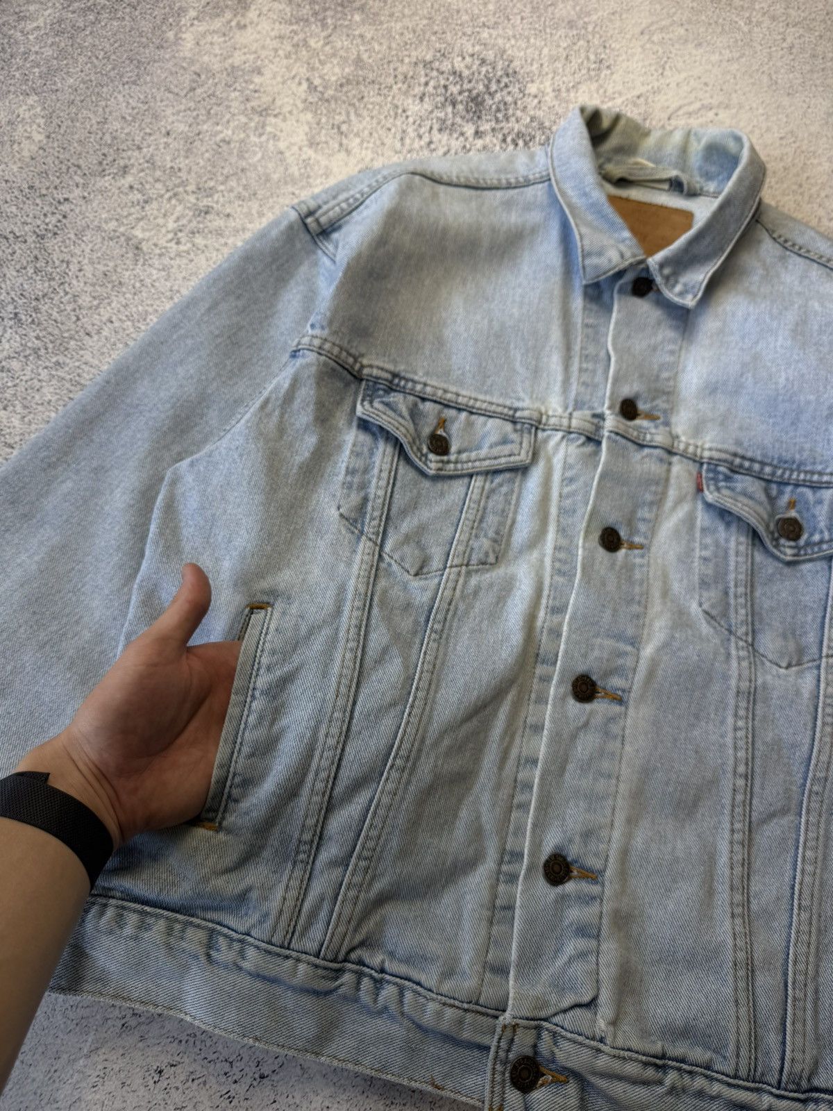 Levi's Vintage Levis Distressed Denim Jacket Made In USA Rare Y2K Size US L / EU 52-54 / 3 - 23 Thumbnail
