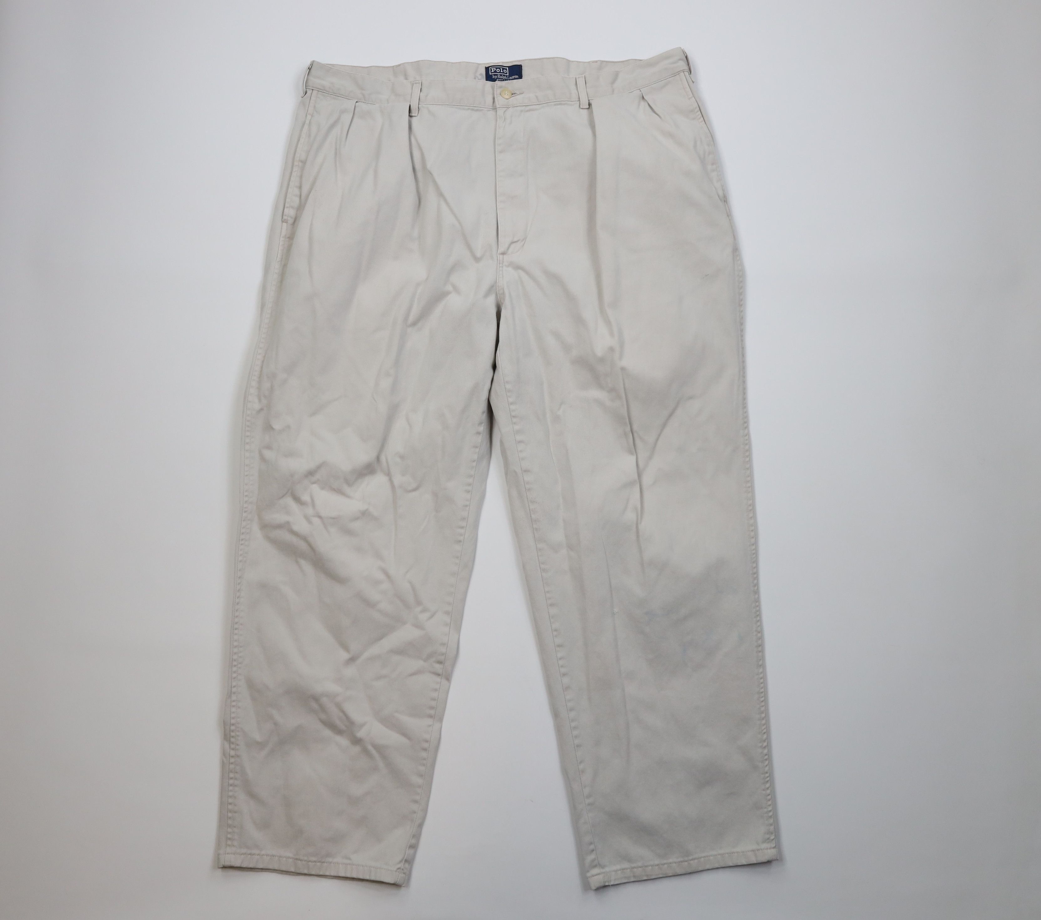 Ralph Lauren Vintage 70s 80s Ralph Lauren Wide Leg Chino Pants Beige USA Size US 42 / EU 58 - 1 Thumbnail