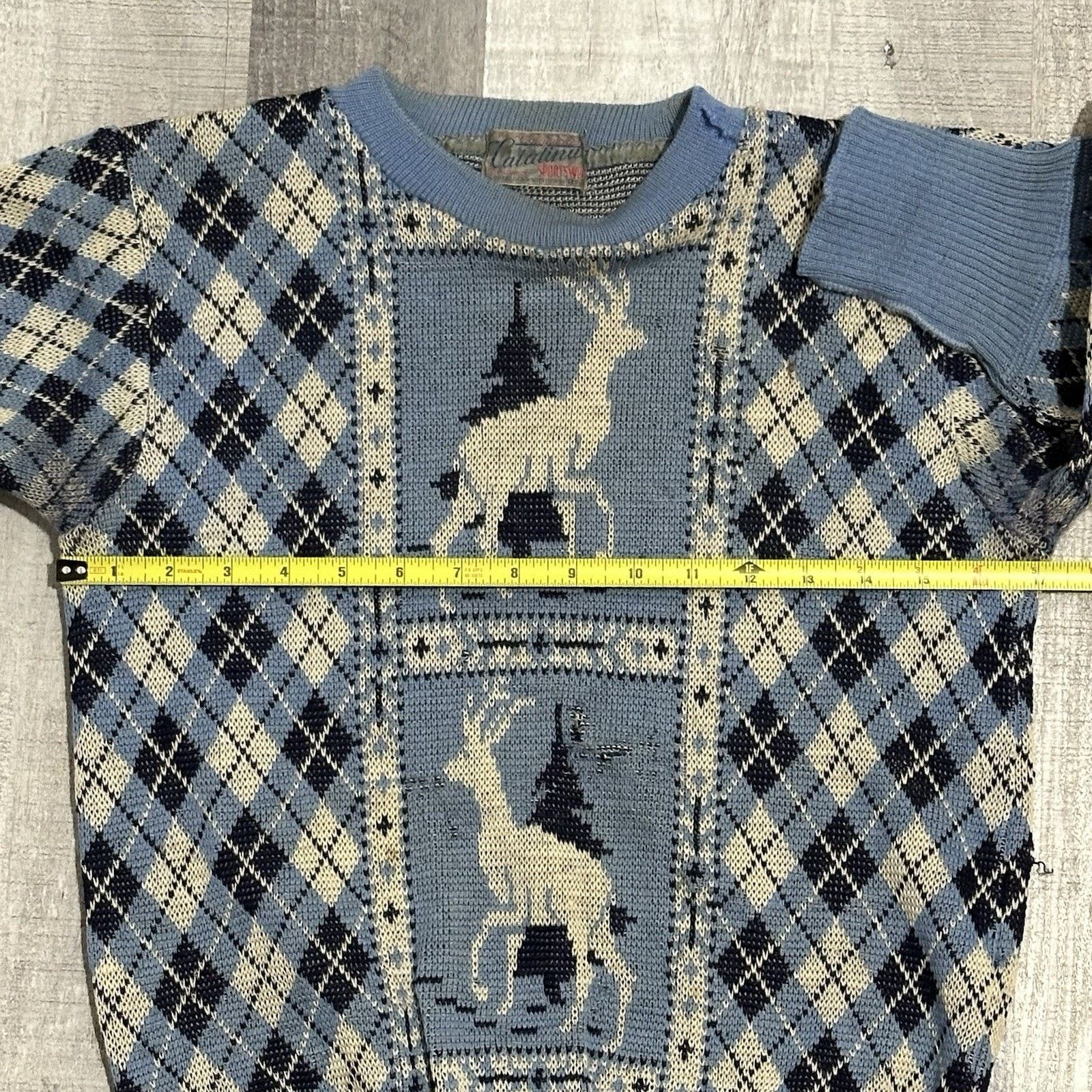 Catalina Catalina Rare Vintage 1940’s Wool Knit Novelty Sweater Blue Size S / US 4 / IT 40 - 7 Thumbnail
