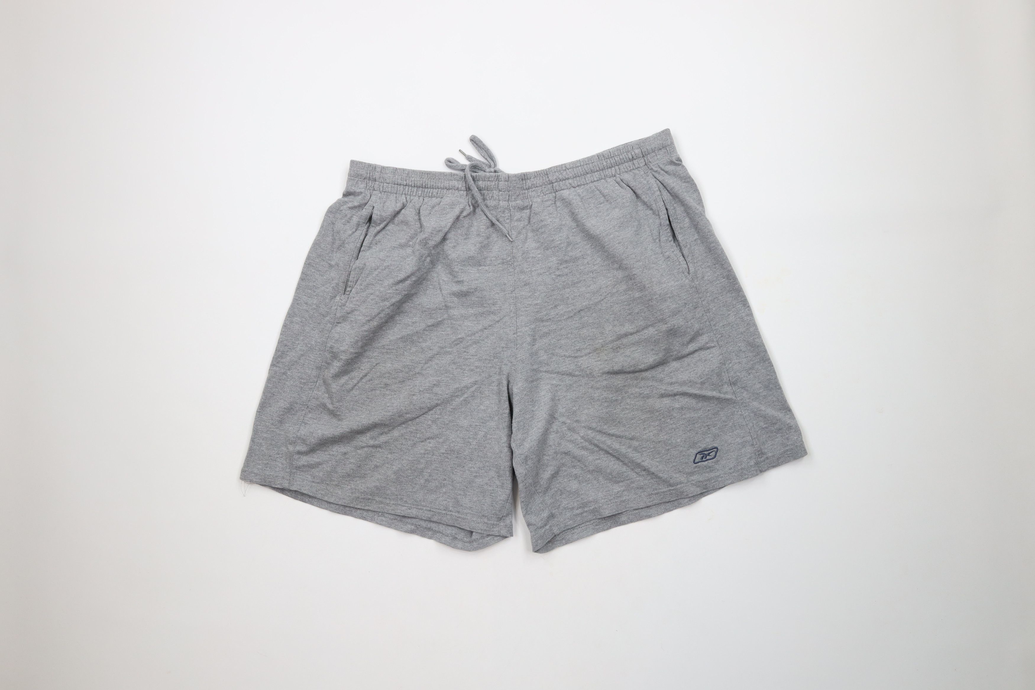 Reebok × Vintage Vintage 90s Reebok Logo Above Knee Shorts Heather Gray Size US 38 / EU 54 - 1 Thumbnail