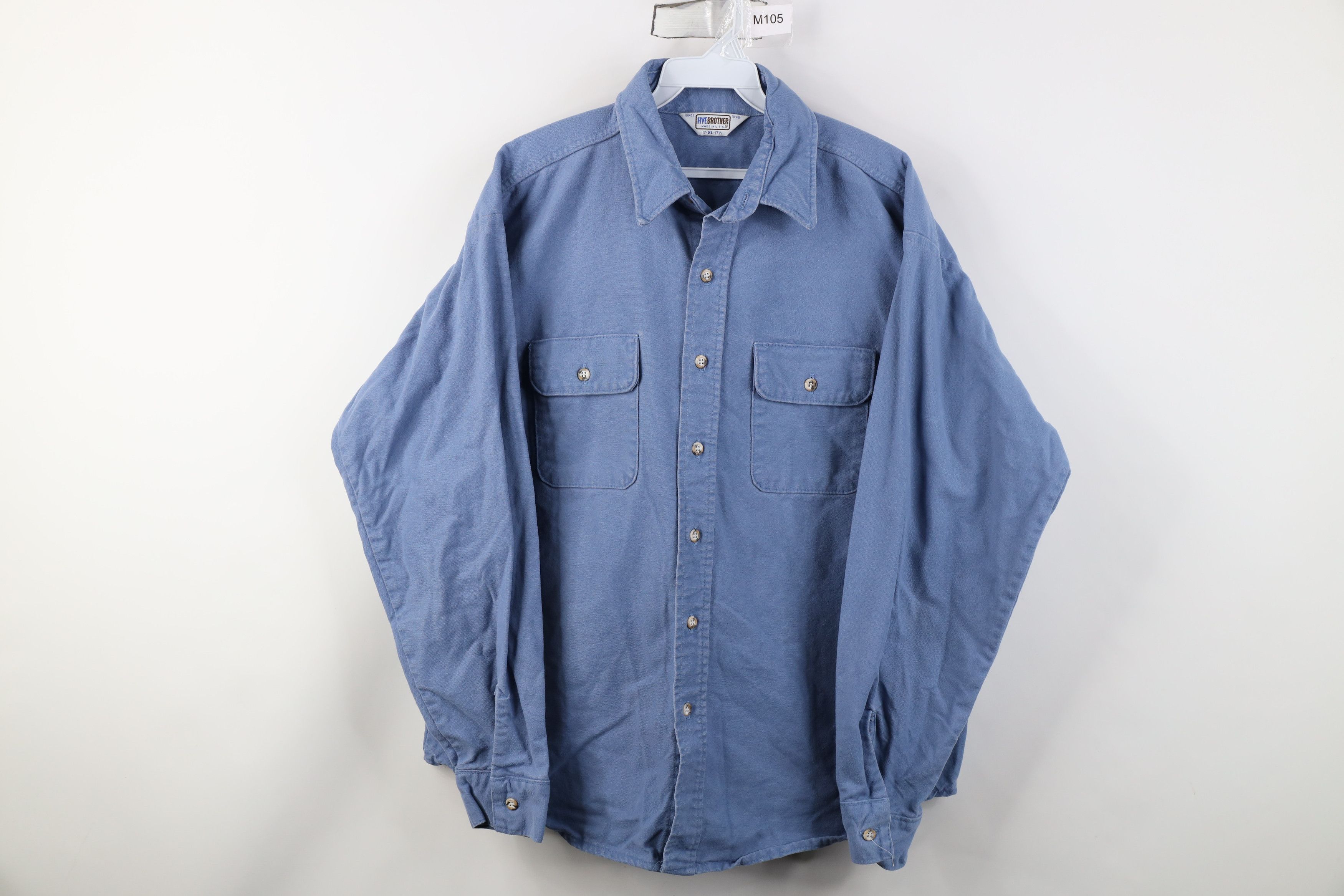 Vintage 70s Five Brother Chamois Cloth Collared Button Shirt