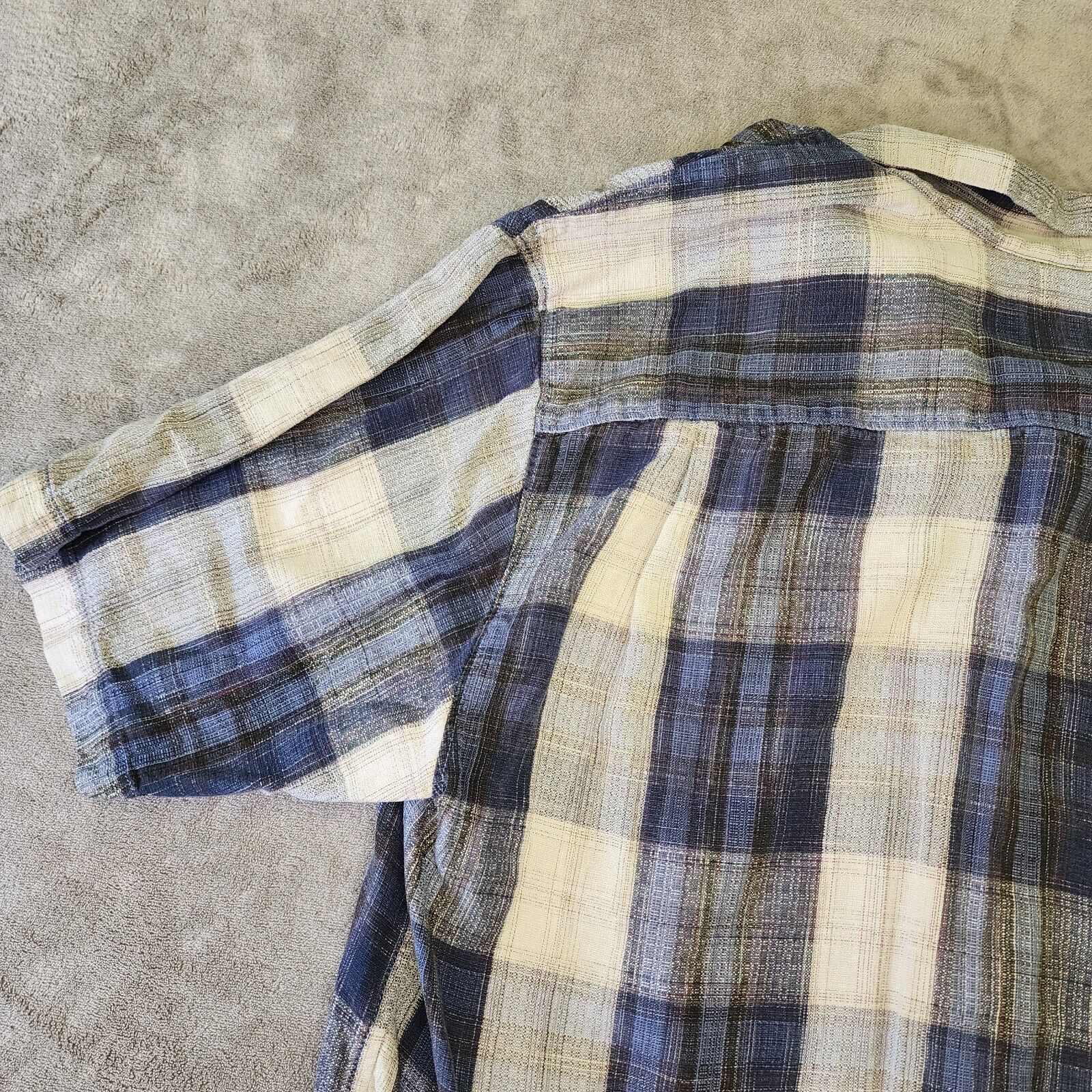 Tommy Bahama Tommy Bahama Mens XL Blue Silk Plaid Short Sleeve Camp Shirt Size US XL / EU 56 / 4 - 12 Thumbnail