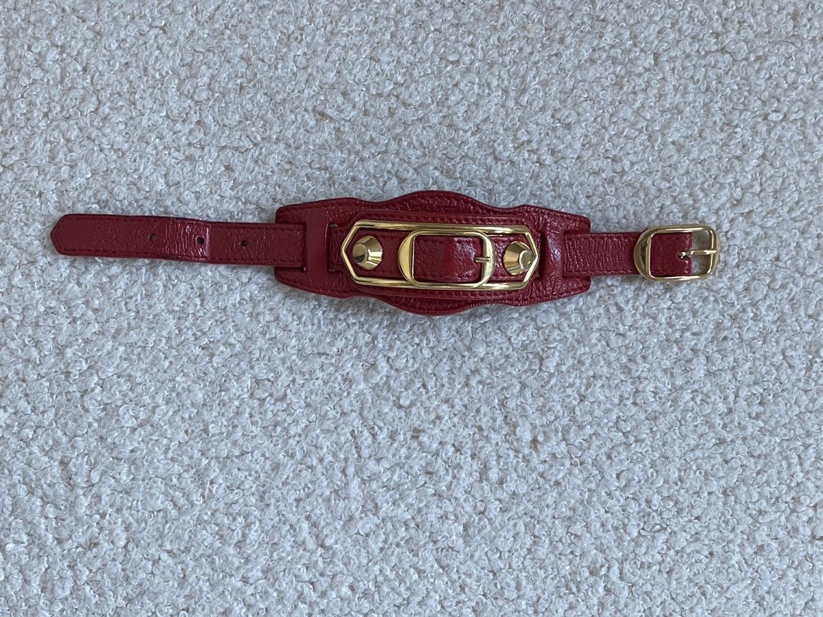 Balenciaga × Designer Balenciaga arena giant red leather bracelet - medium Size ONE SIZE - 3 Thumbnail