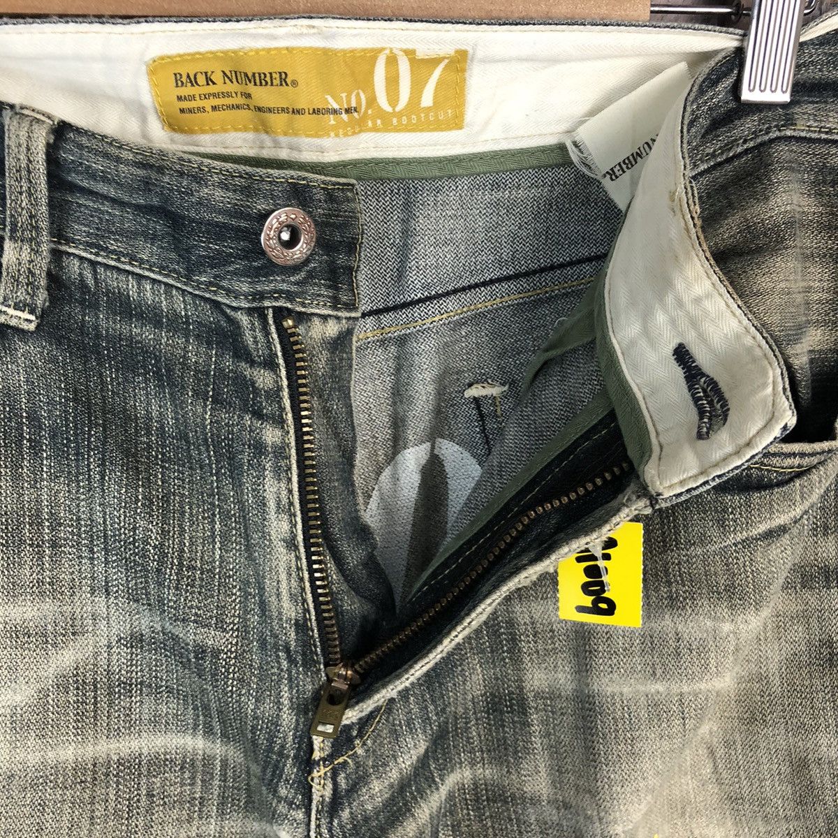 Japanese Brand Back Number Black faded vintage Denim Pants #A1009 Size US 31 - 11 Thumbnail