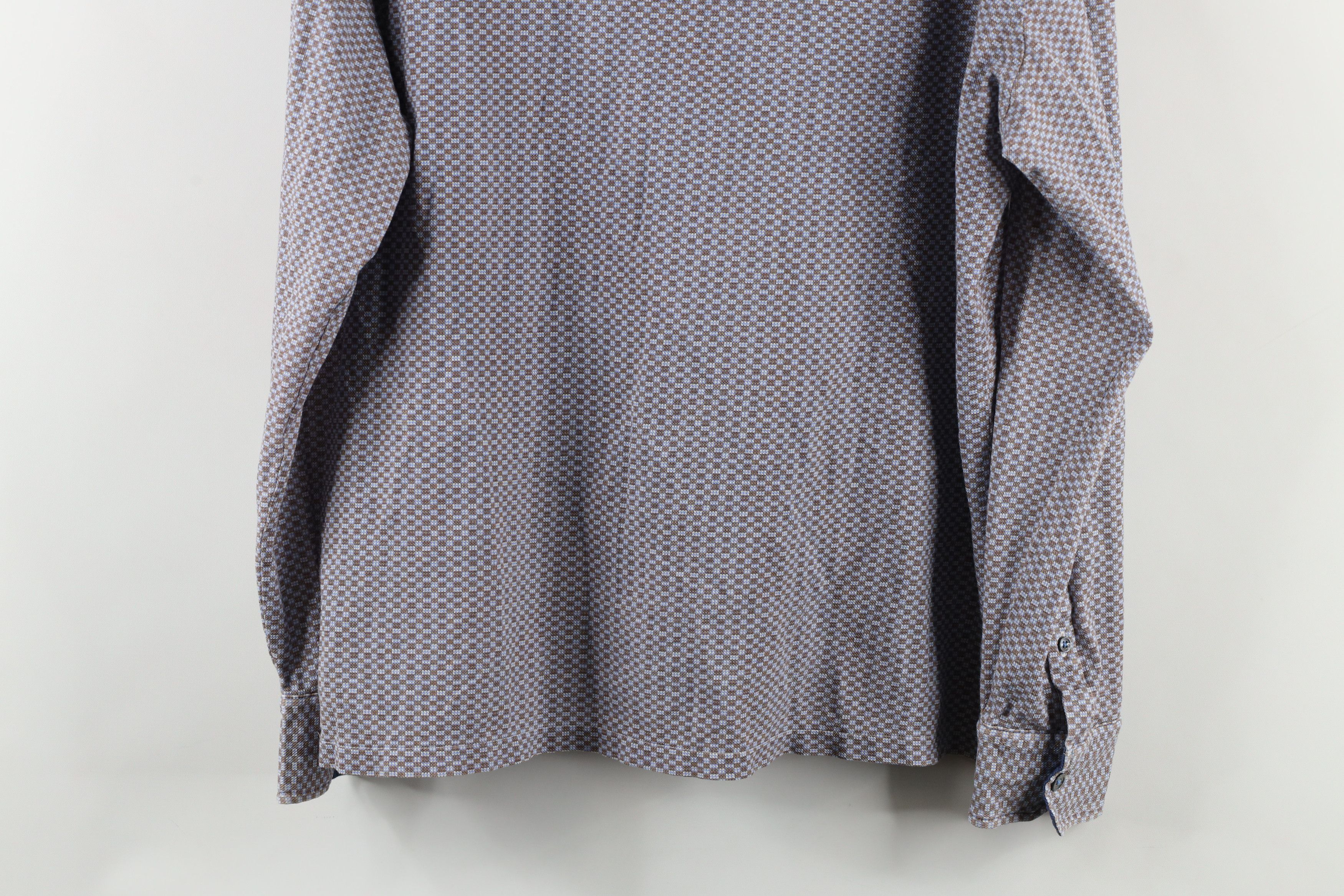 Vintage Bugatchi Uomo Knit Collared Long Sleeve Button Shirt Size US M / EU 48-50 / 2 - 13 Thumbnail