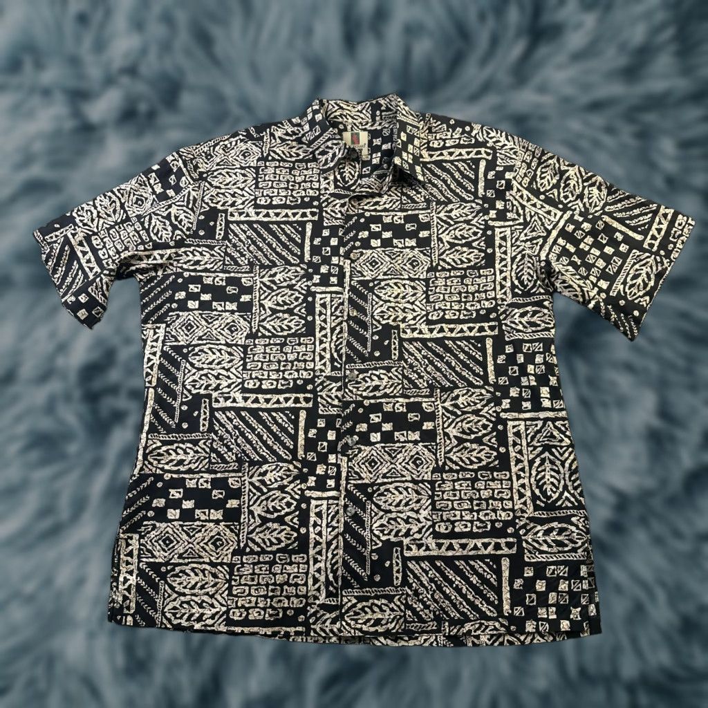Tori Richard Tori Richard Shirt Mens Large Black Geometric Button Up Size US L / EU 52-54 / 3 - 1 Thumbnail