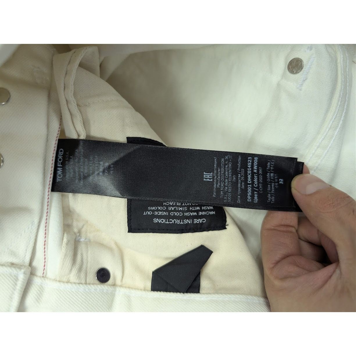 Tom Ford o1rshd1 Denim Slim Jeans in Aged Gum White Size US 32 / EU 48 - 20 Thumbnail