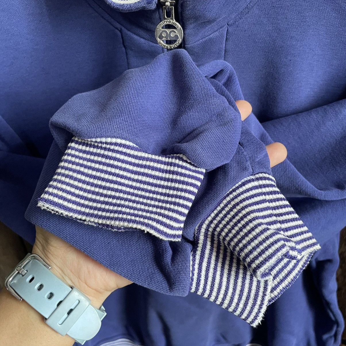 Courreges × Vintage Vintage Courreges Half zipper Sweatshirt Size M / US 6-8 / IT 42-44 - 6 Thumbnail