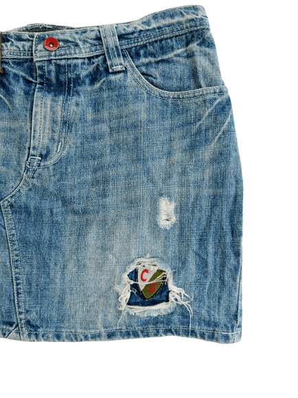 Japanese Brand Vintage Ehyphen World Gallery Denim Skirt Size 30" / US 8 / IT 44 - 4 Thumbnail