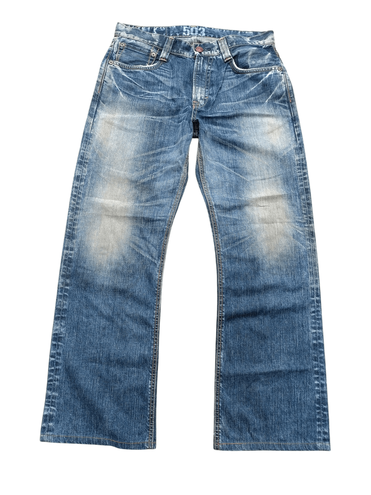 Beauty Beast Vintage Edwin 503 Loose Baggy Faded Dirty Style Denim Size US 34 / EU 50 - 5 Thumbnail