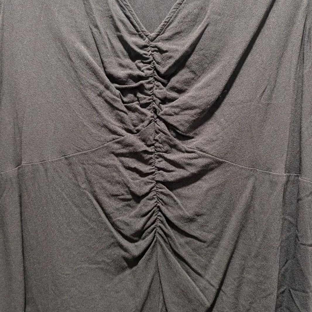 Old Navy Old Navy Black Ruched V-Neck Puff Sleeve Blouse Top Womens L Blouse Size L / US 10 / IT 46 - 3 Thumbnail