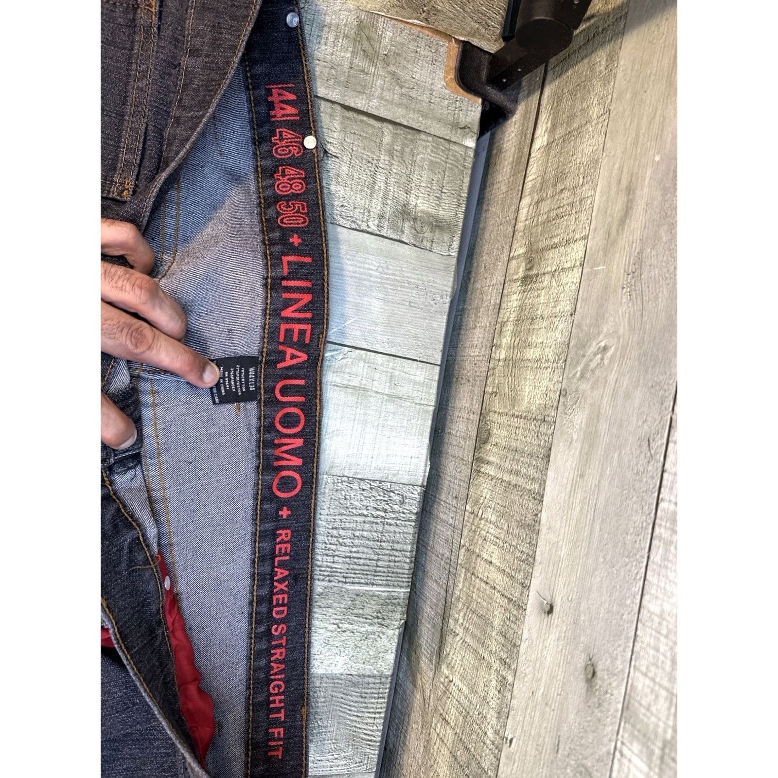 Denime Linea Uomo Jeans Wide-Leg 44x34 Dark Wash Denim Y2K Baggy Relaxed Size US 44 / EU 60 - 4 Thumbnail